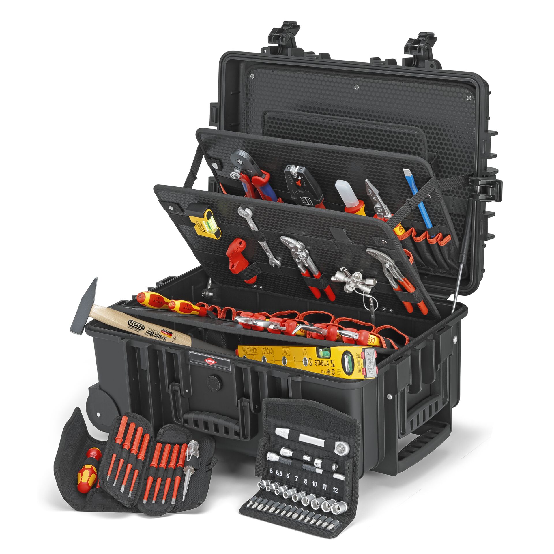 KNIPEX Werkzeugkoffer Robust45 Move Elektro, bestückt mit 63 Markenwerkzeugen