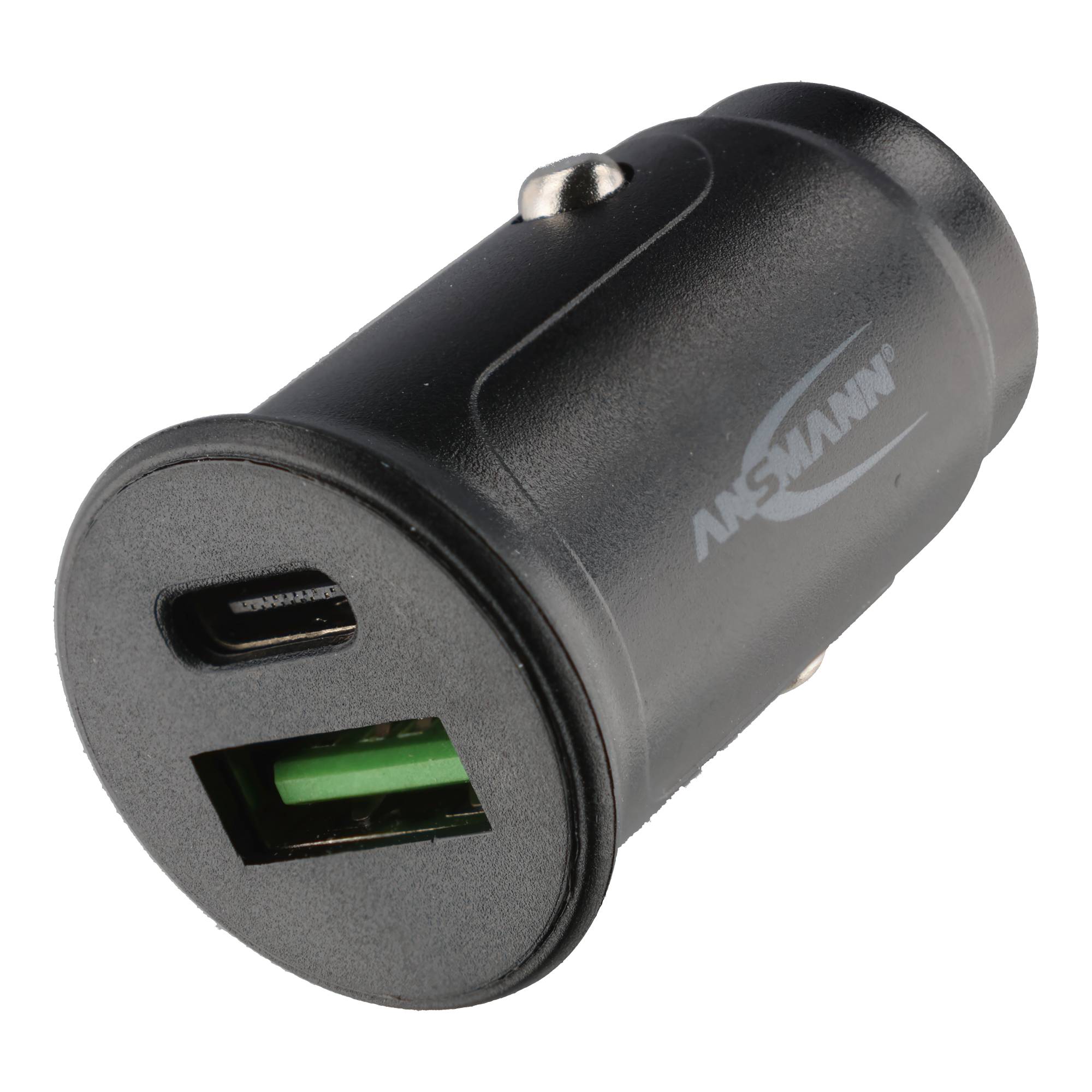 Ansmann USB-Autoladegerät CC230PD, USB und USB-C PD Ausgang, 2 Ladeports, 30W