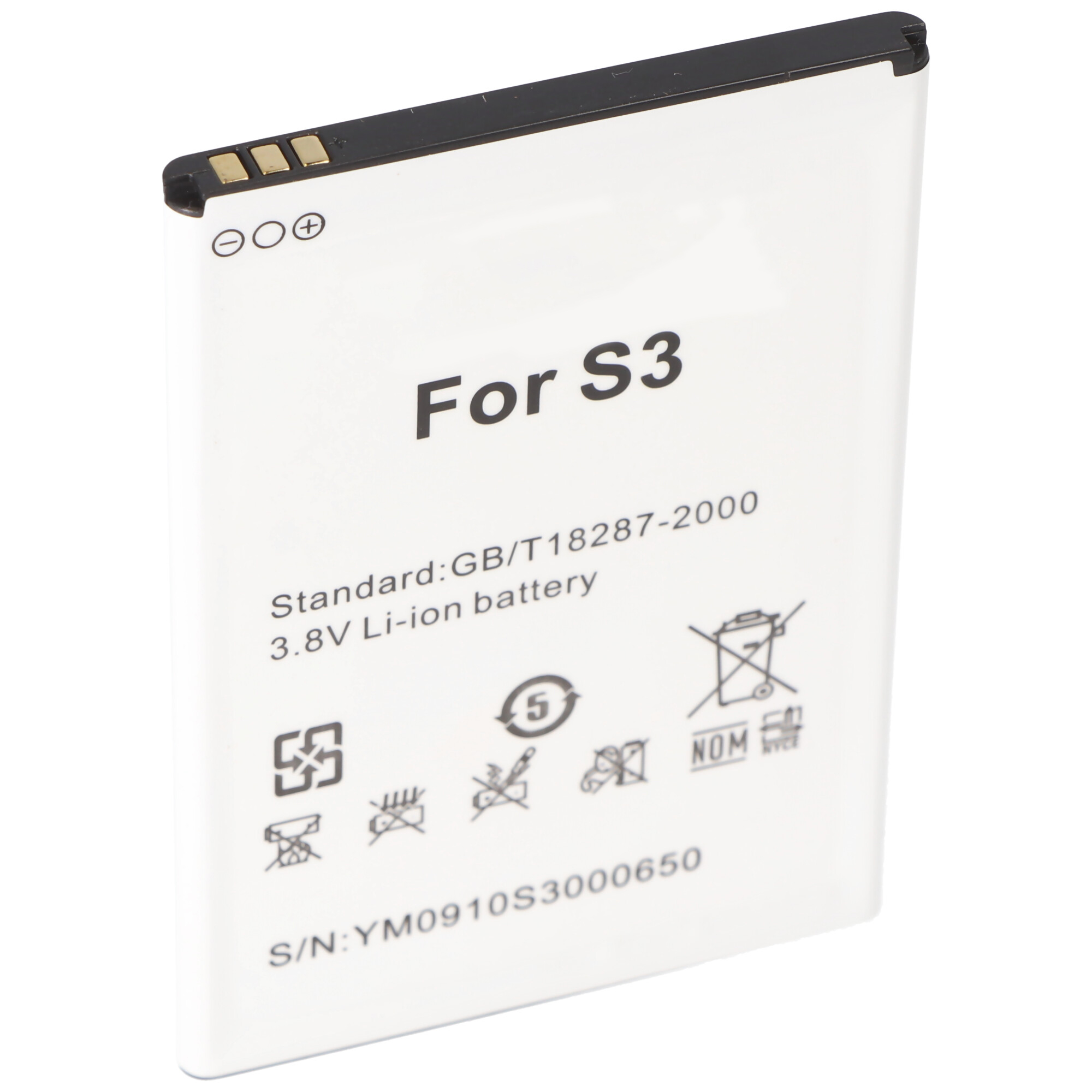 Li-Ion-Akku - 3000mAh 3.8V für Handy, Smartphone, Telefon wie JY-S3
