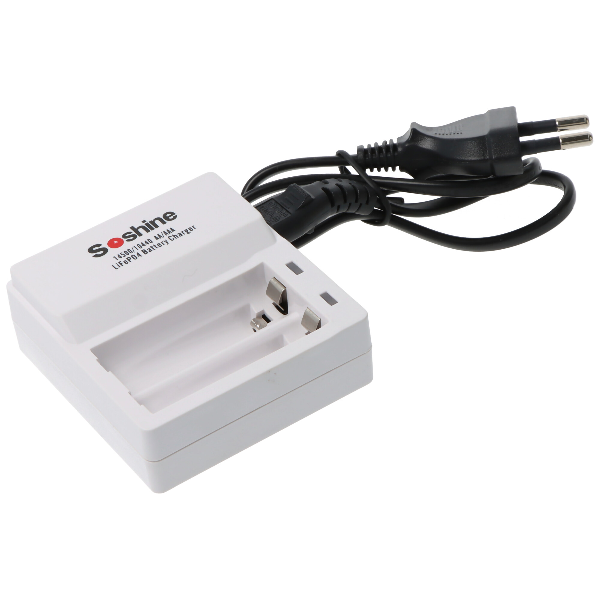 Ladegerät für LiFePO4 IFR 3,2 Volt Akkus, nur Akkus mit 3,2V ladbar, mit 2 Ladeschächten, für 14500, 10440 und AAA, AA Akkus