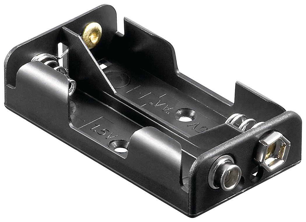2x Batteriehalter - Druckknopf – Batterie Halterung Elektronik (Kunststoff)