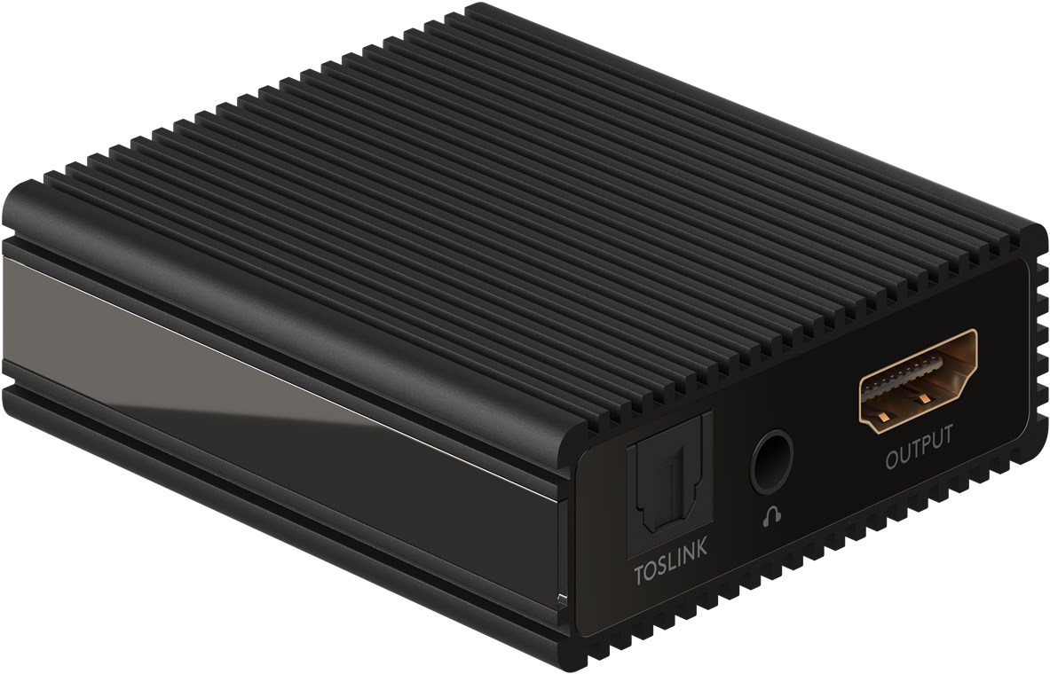 Goobay HDMI™-Audio-Extractor 4K @ 60 Hz - extrahiert die Audiosignale eines HDMI™-Quellgeräts und überträgt sie auf ein Endgerät
