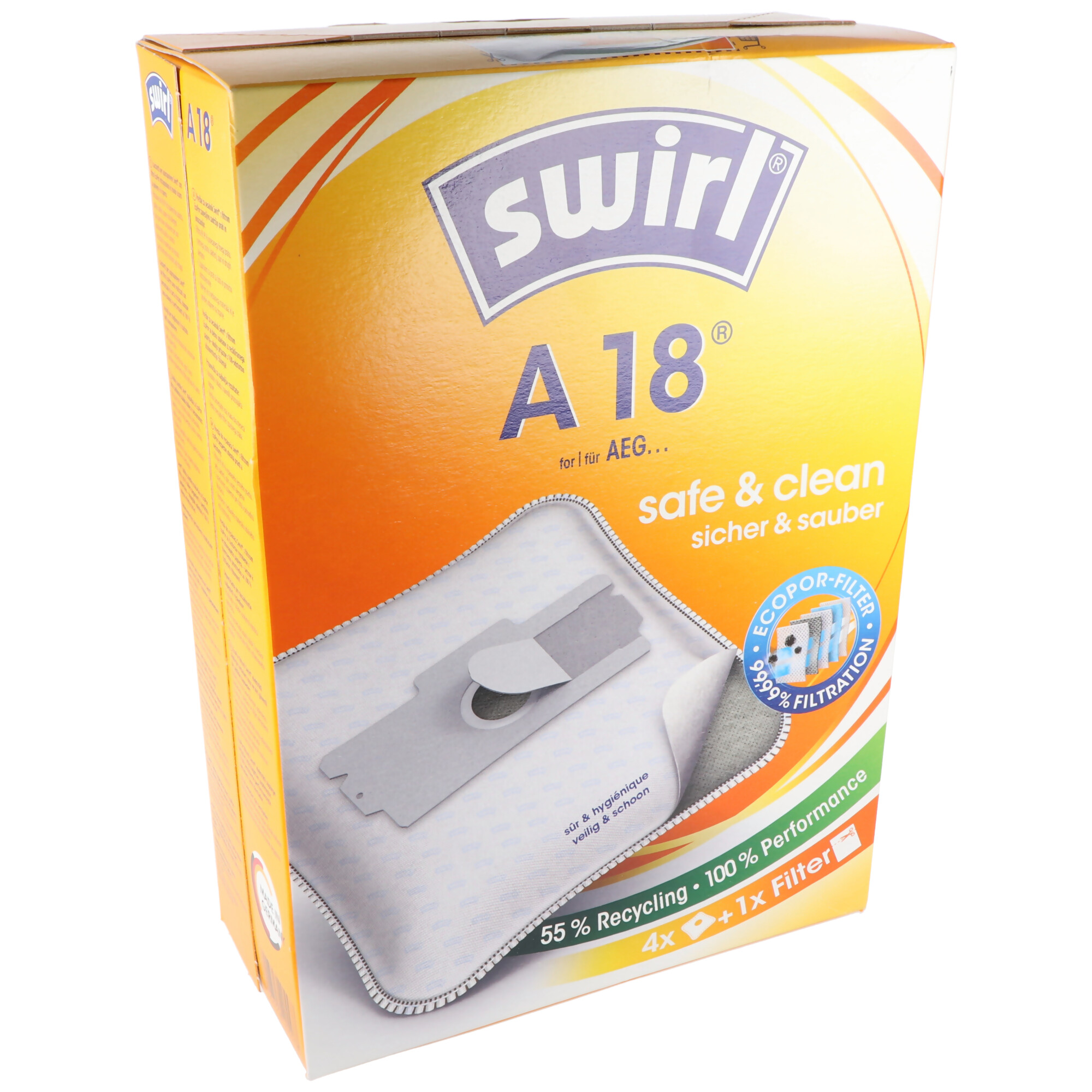 Swirl Staubsaugerbeutel A18 MicroPor Plus für AEG Staubsauger