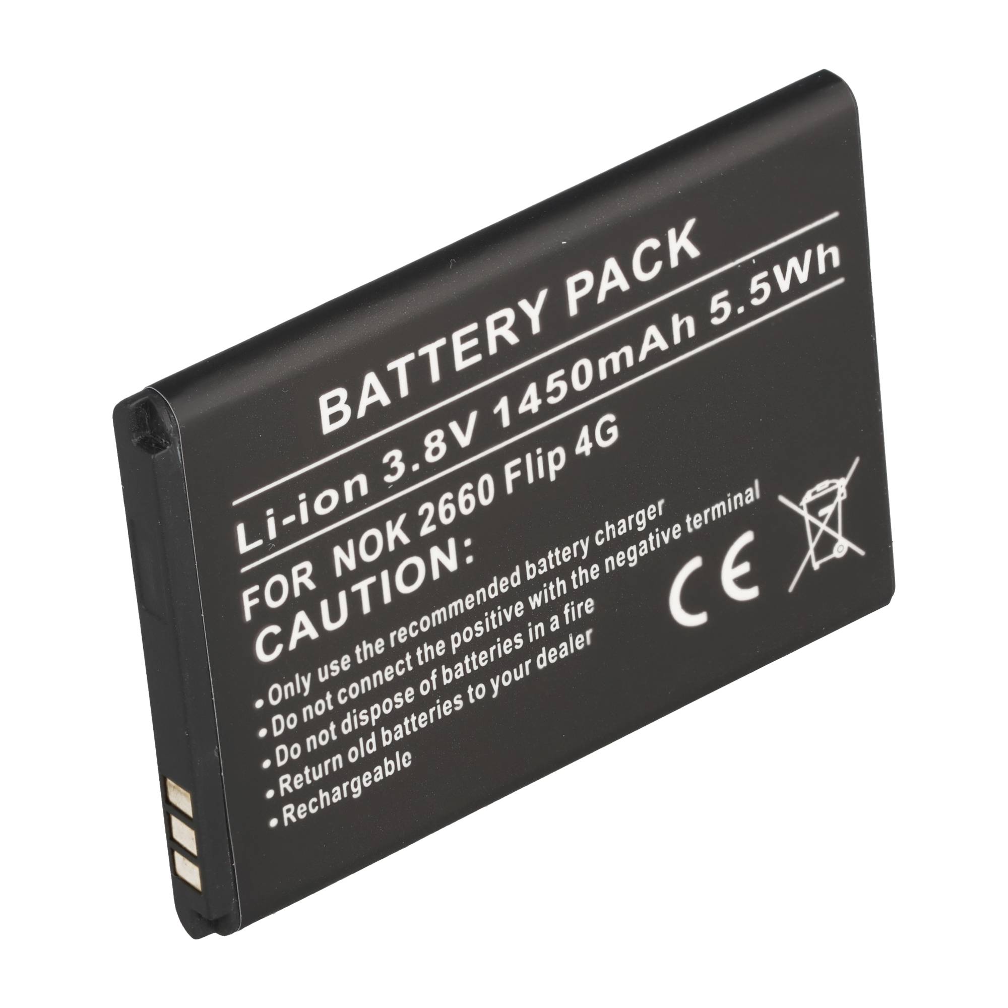 Akku passend für Nokia 2660 Flip 4G, Li-ion, 3,8V, 1450mAh, 5,5Wh
