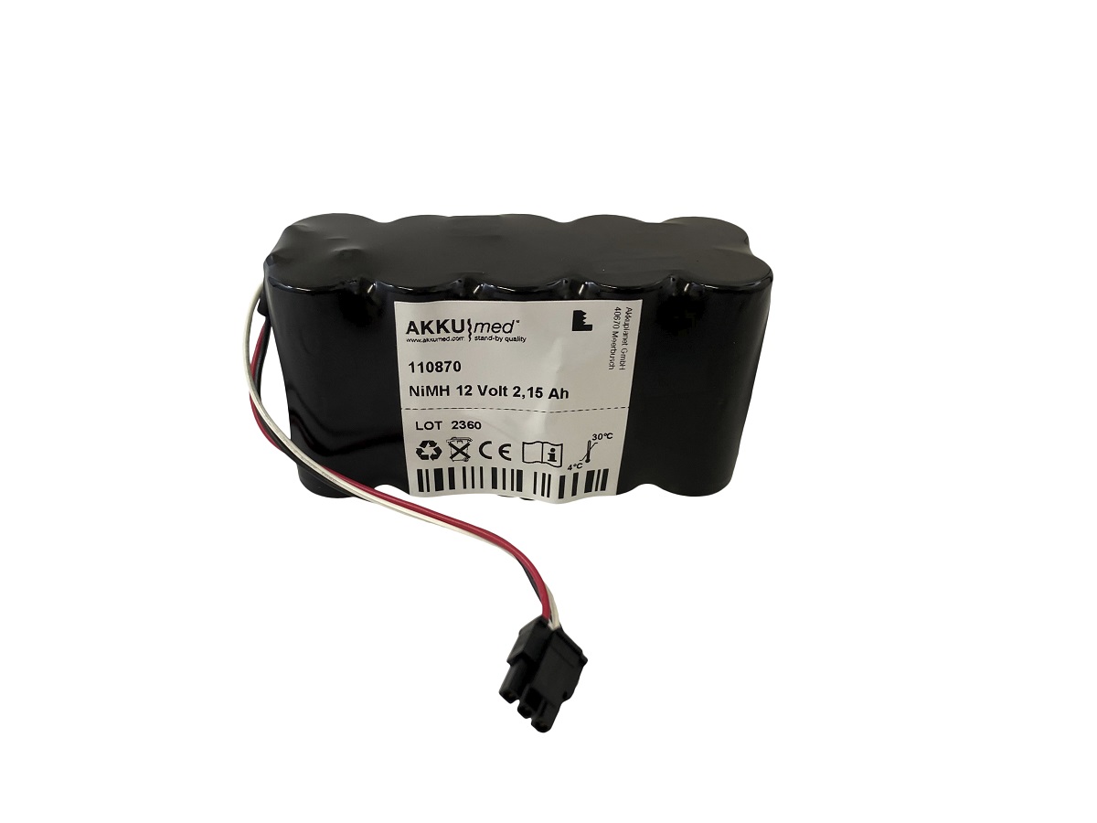AKKUmed NiMH Akku passend für Criticare Poet IQ2, CO2 Monitor - 12 V 2150 mAh 83,4x37,5x44,5 mm