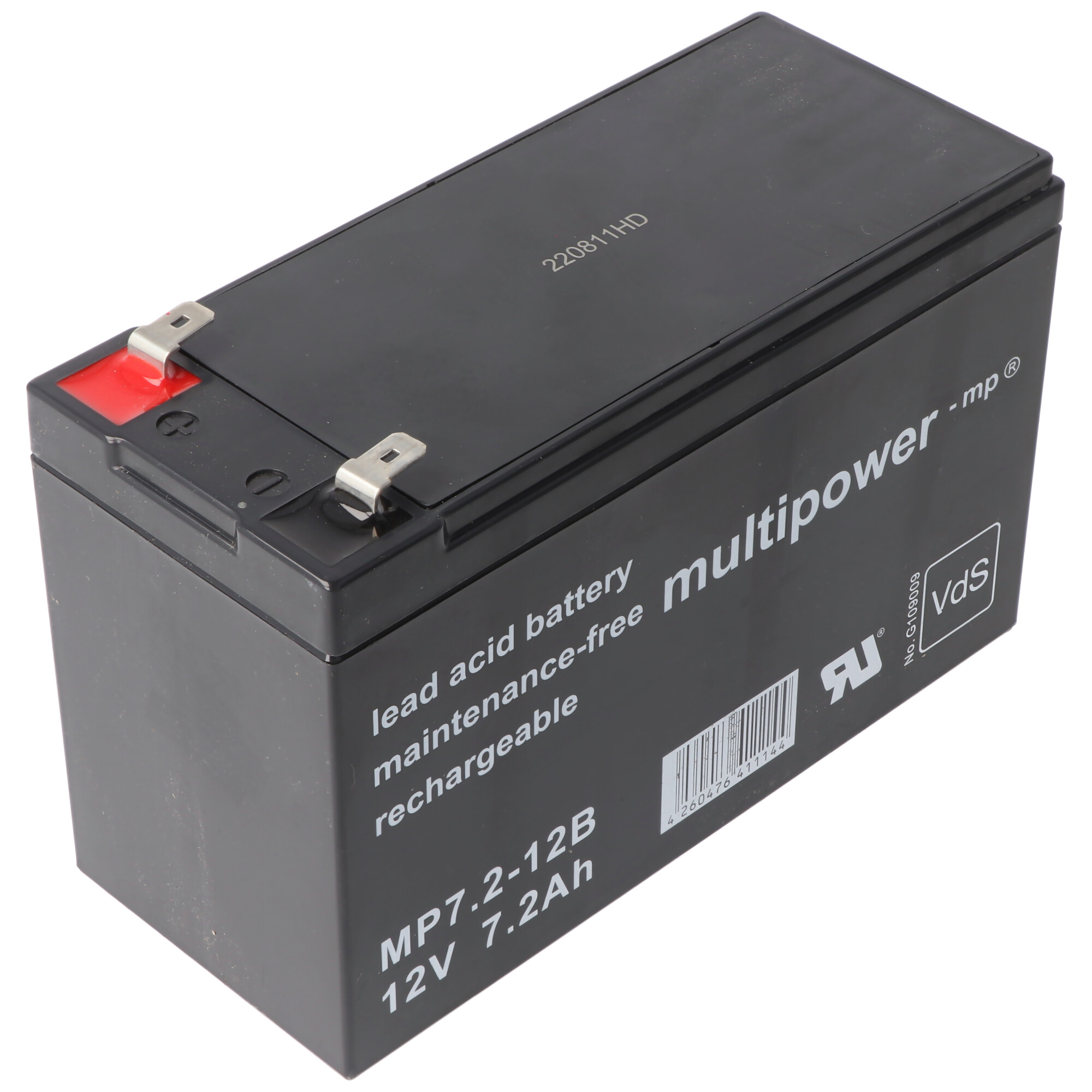 Multipower MP7-12B 12V 7Ah 6,3mm Faston Bleiakku AGM Blei Gel Akku