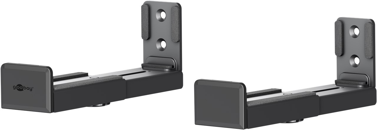 Goobay Soundbar-Wandhalterung Universal, schwarz - sichere, dezente Halterung mit gepolsterten Füßen für alle gängigen Soundbars