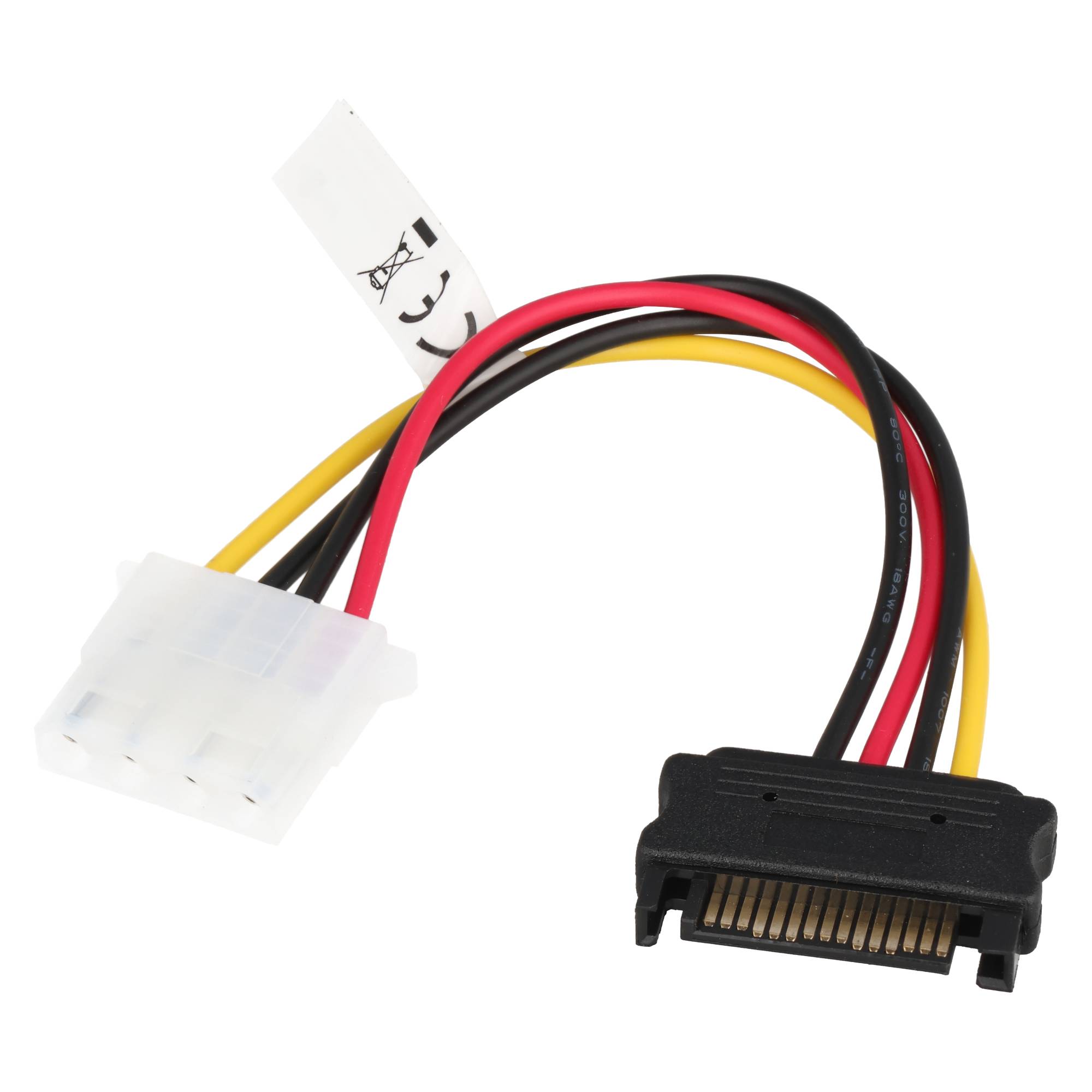 Goobay PC-Stromkabel/Stromadapter, SATA-Buchse zu 5.25-Buchse - SATA Standard Stecker > HDD/5,25 Zoll-Buchse (4-Pin)