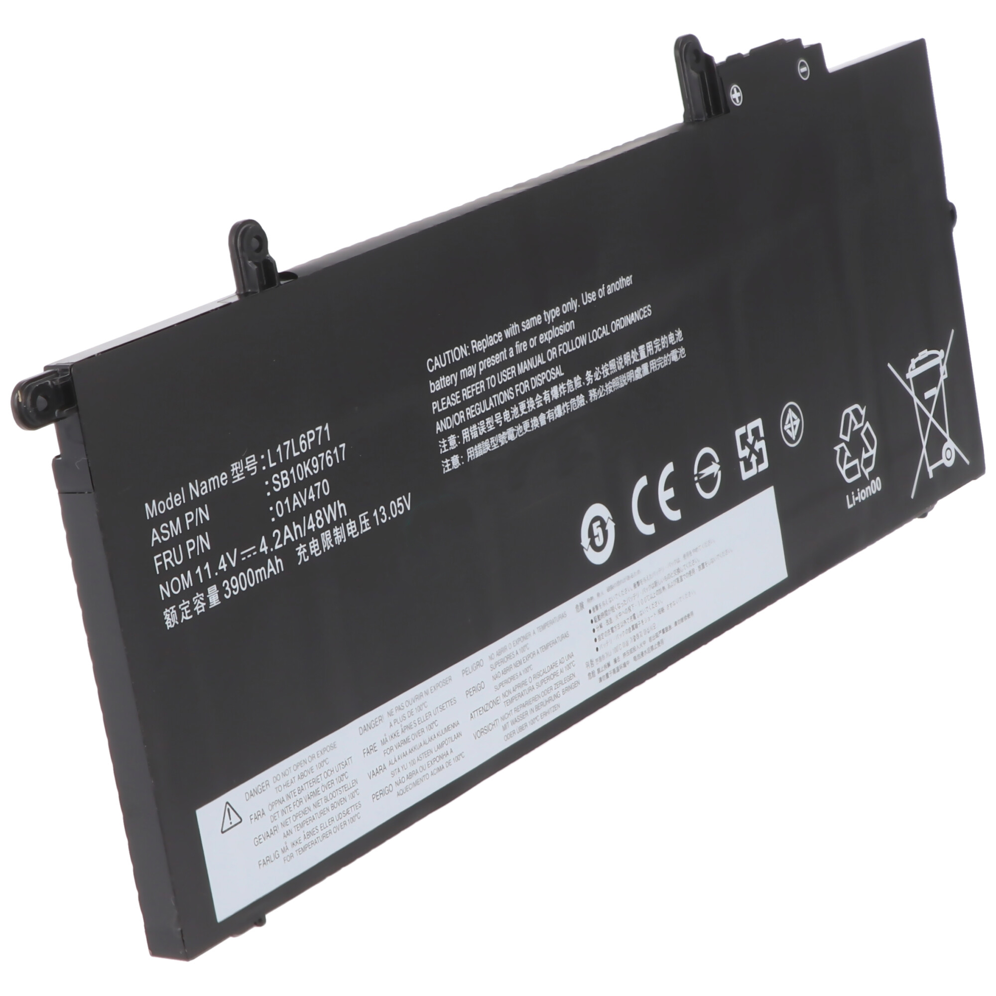 Akku passend für Lenovo ThinkPad X280, Li-Polymer, 11,4V, 4210mAh, 48Wh