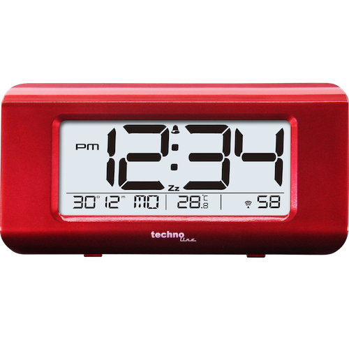 WT 197 - Funkwecker mit digitaler 12/24 h Zeitanzeige und beleuchtetem Display, Weckalarm mit Schlummerfunktion