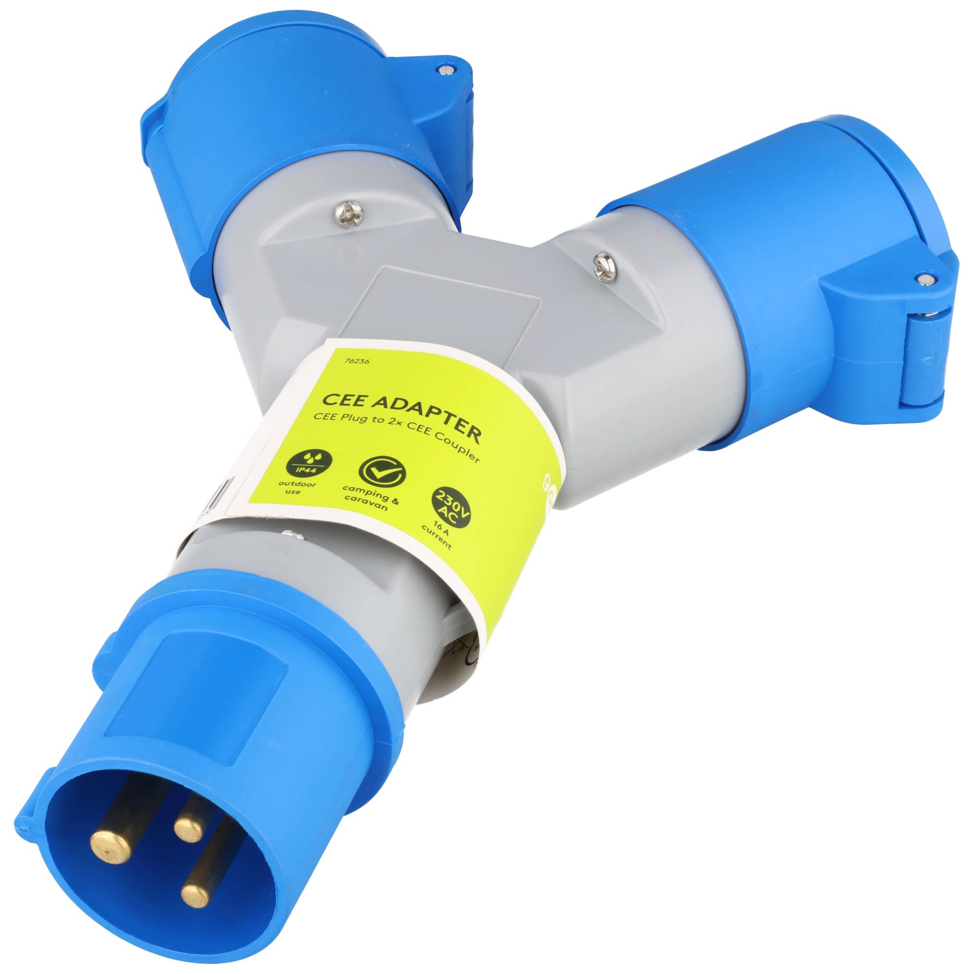 Goobay CEE-Y-Adapter, CEE-Stecker auf 2x CEE-Kupplung, ideal für Camping und Outdoor Aktivitäten