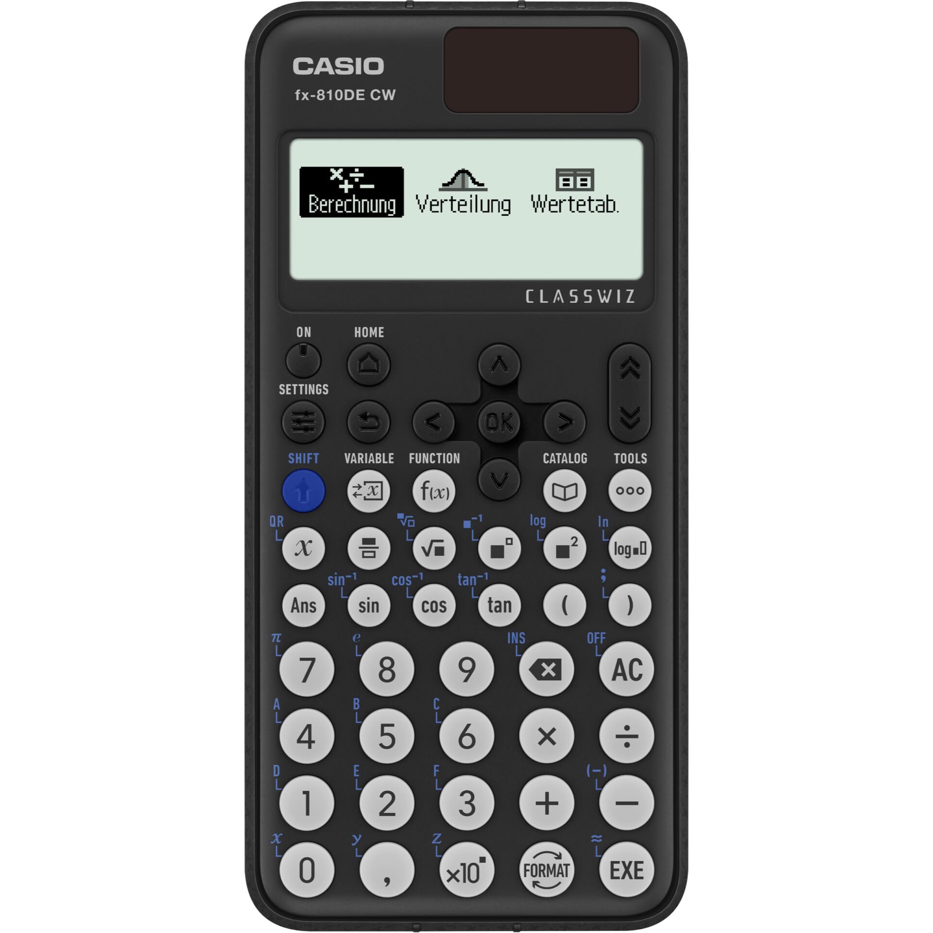Casio FX-810DE CW ClassWiz wissenschaftlicher Taschenrechner, deutsche Menüführung, Solar, Schwarz