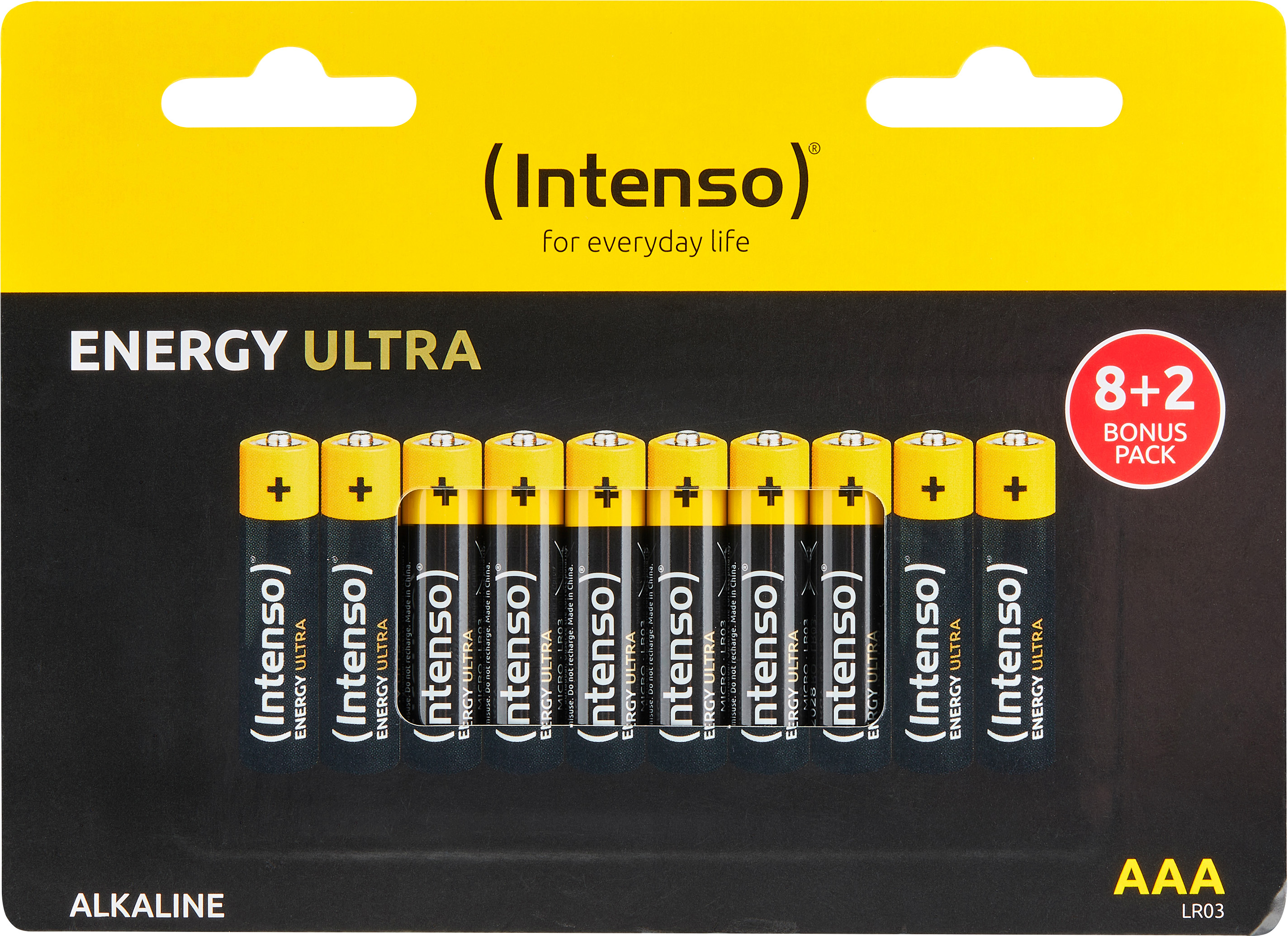 Intenso Batterie Alkaline, Micro, AAA, LR03, 1.5V Energy Ultra, Retail (10-Pack)