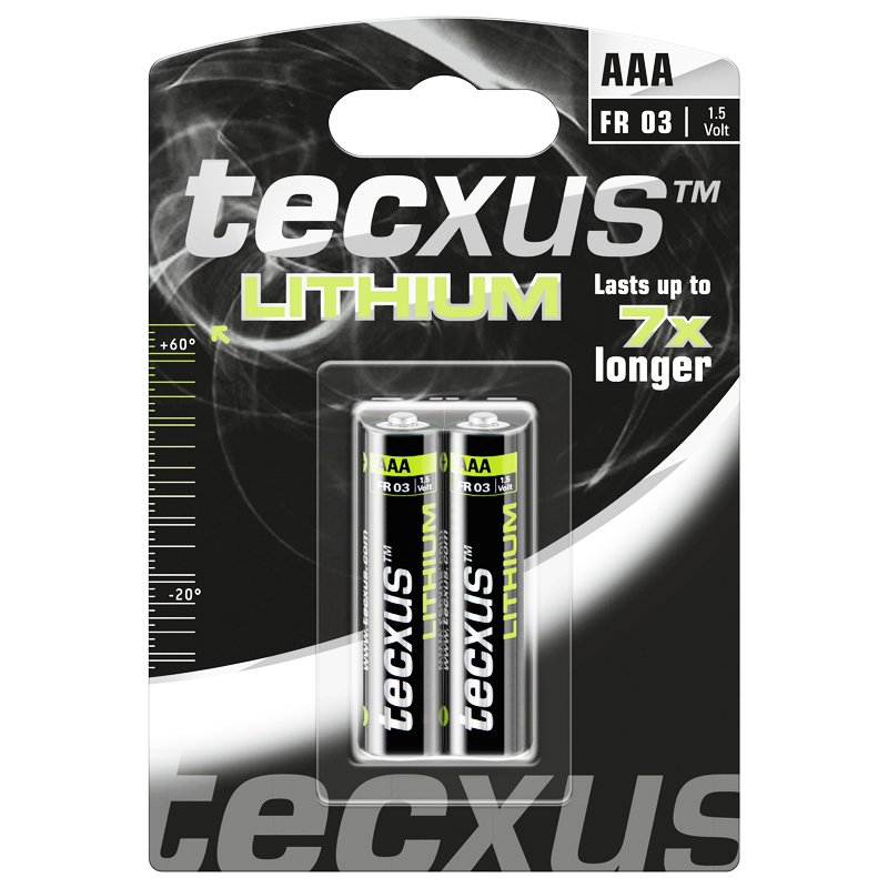 Tecxus Lithium Micro AAA LR03 Power Batterien im 2er Pack