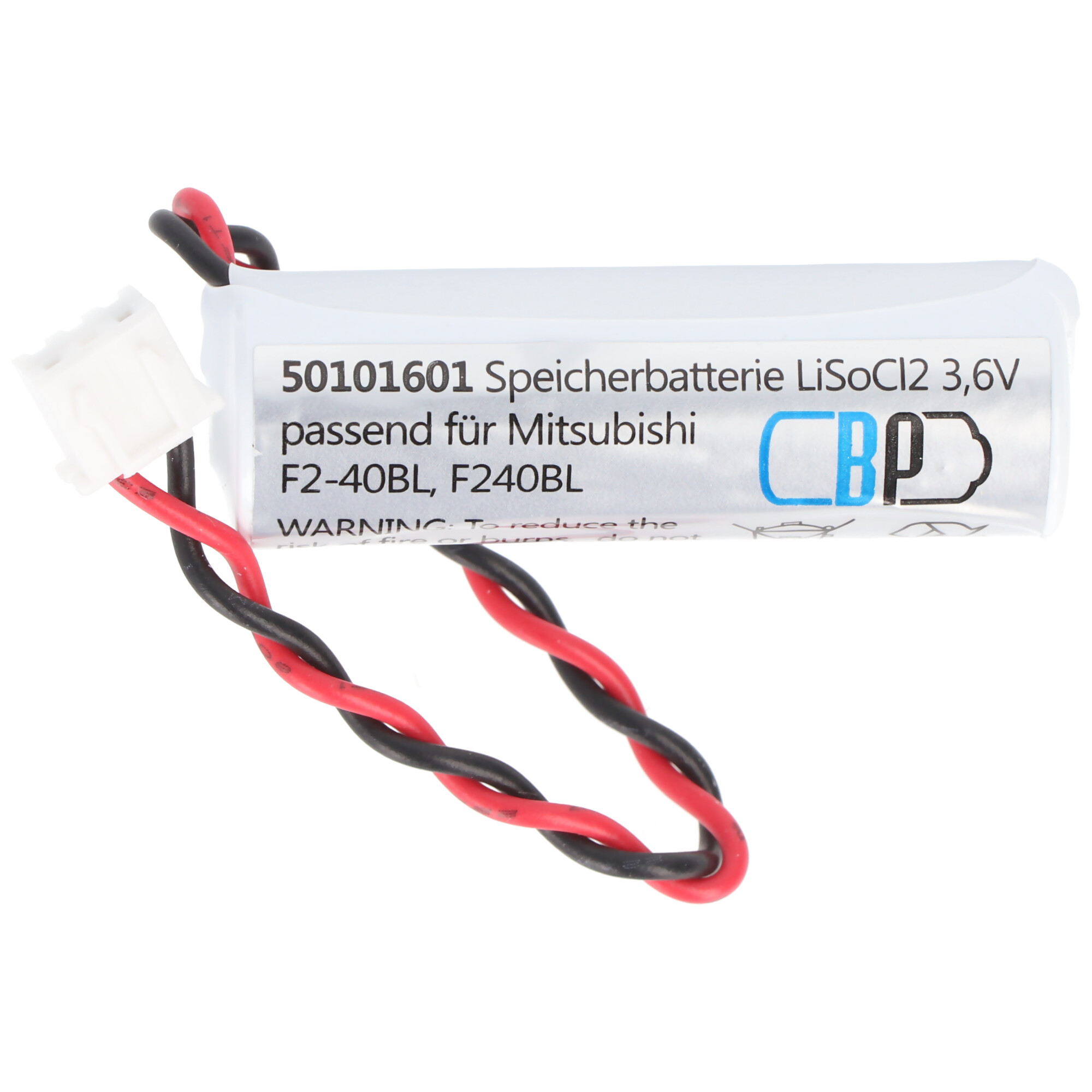 Batterie passend für die Maxell ER-6C Batterie mit Kabel und Stecker