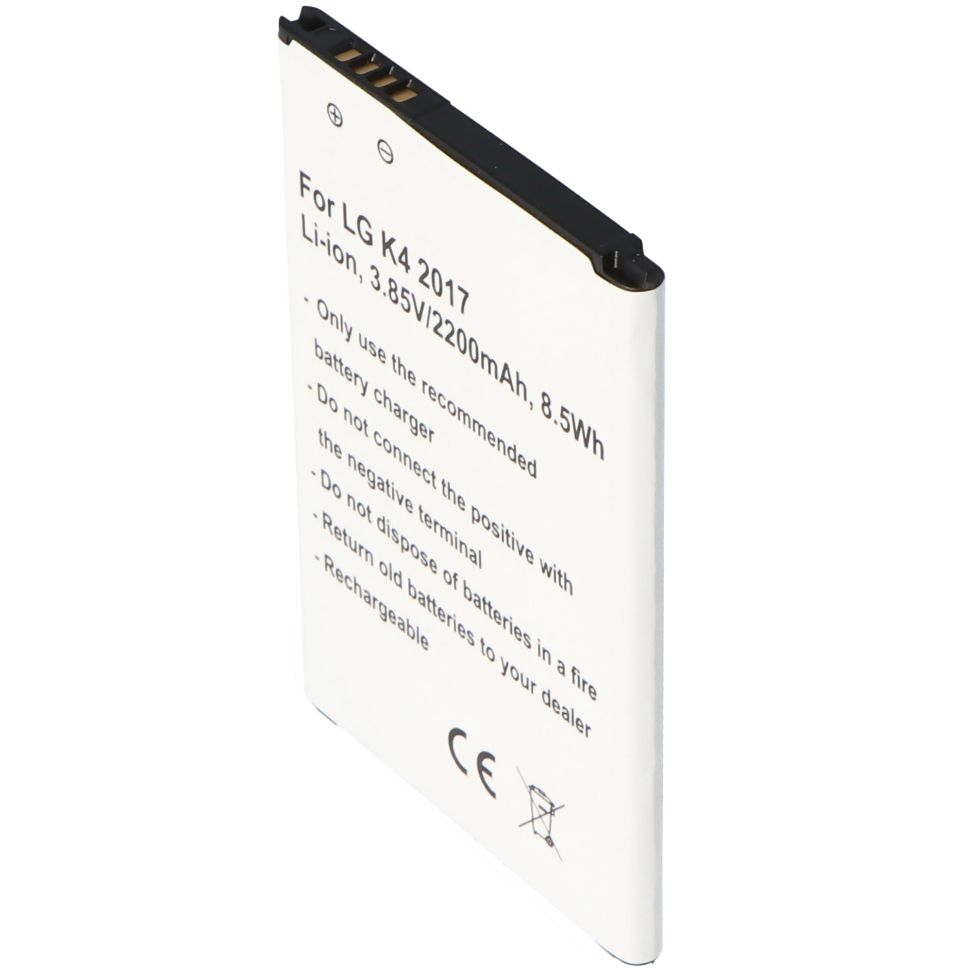 Akku passend für LG K4 2017, Li-Ion, 3,85V, 2200mAh, 8,5Wh