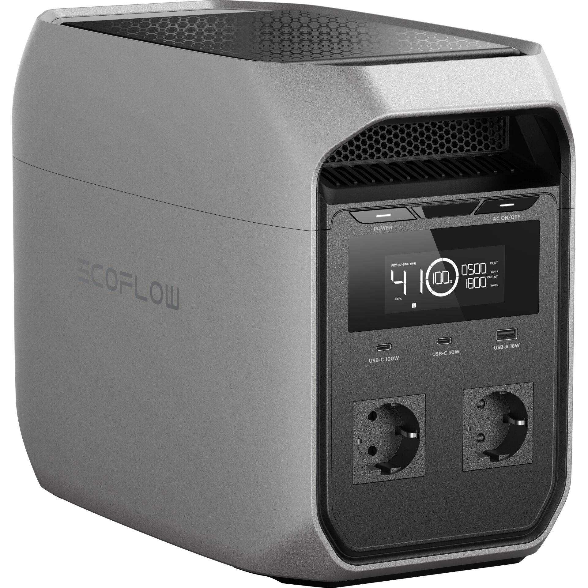 EcoFlow DELTA 3 Classic Powerstation 1024 Wh LiFePO4, 1800 W AC, 3600 W Spitzenleistung