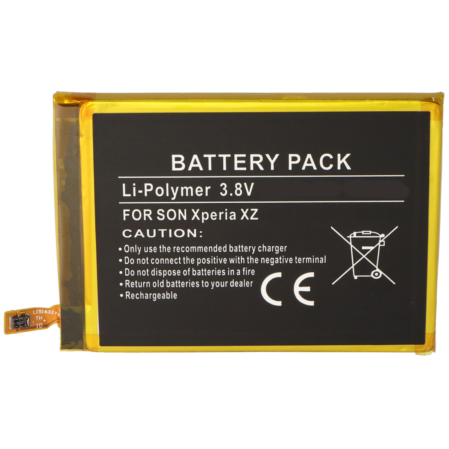 Akku passend für Sony XPERIA XZ DUAL SIM, XPERIA XZ, F8332, F8331, LIS1632ERPC Li-Polymer 3,8V 2850mAh 10,8Wh built-in ohne Werkzeug