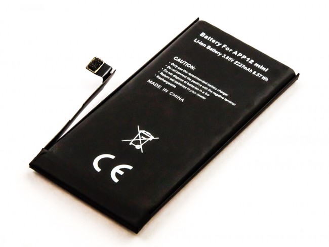 Akku passend für Apple iPhone 12 mini, Li-Polymer, 3,85V, 2227mAh, 8,57Wh, built-in, ohne Werkzeug
