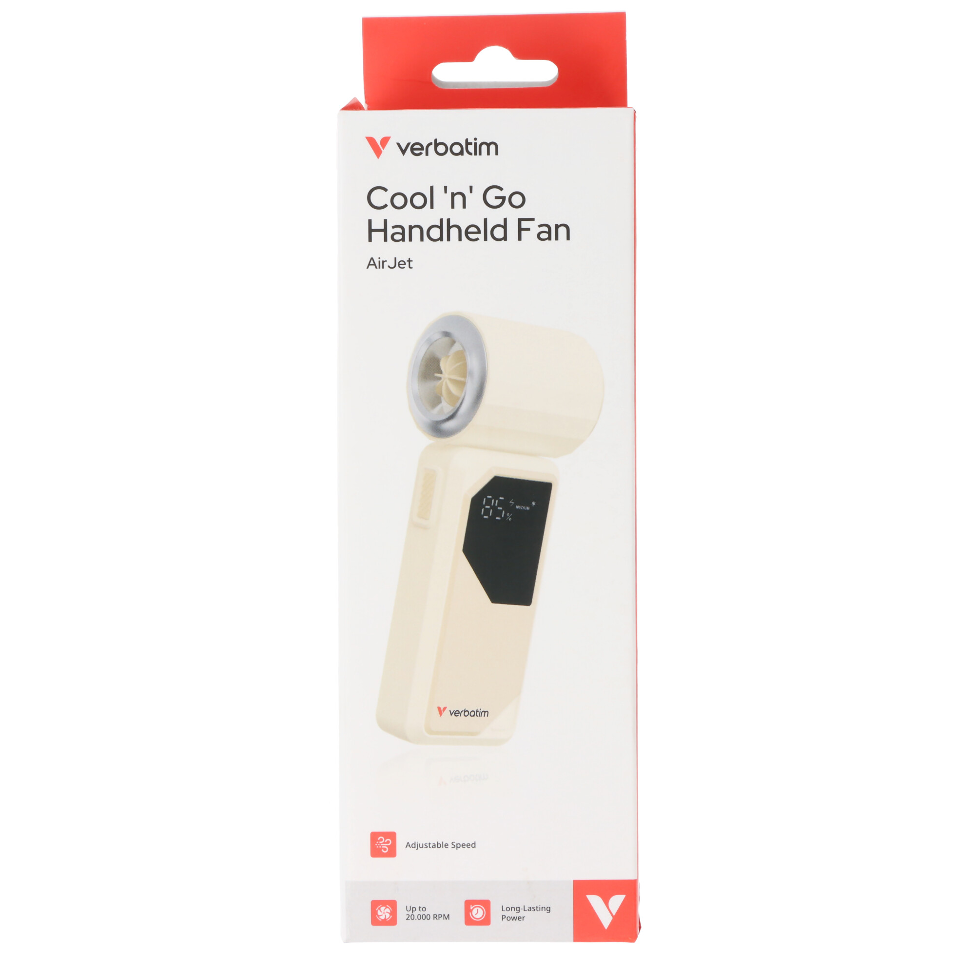 Verbatim Handventilator Cool'n'Go AirJet weiss/silber, Aufladen mit dem USB-A auf USB-C Kabel