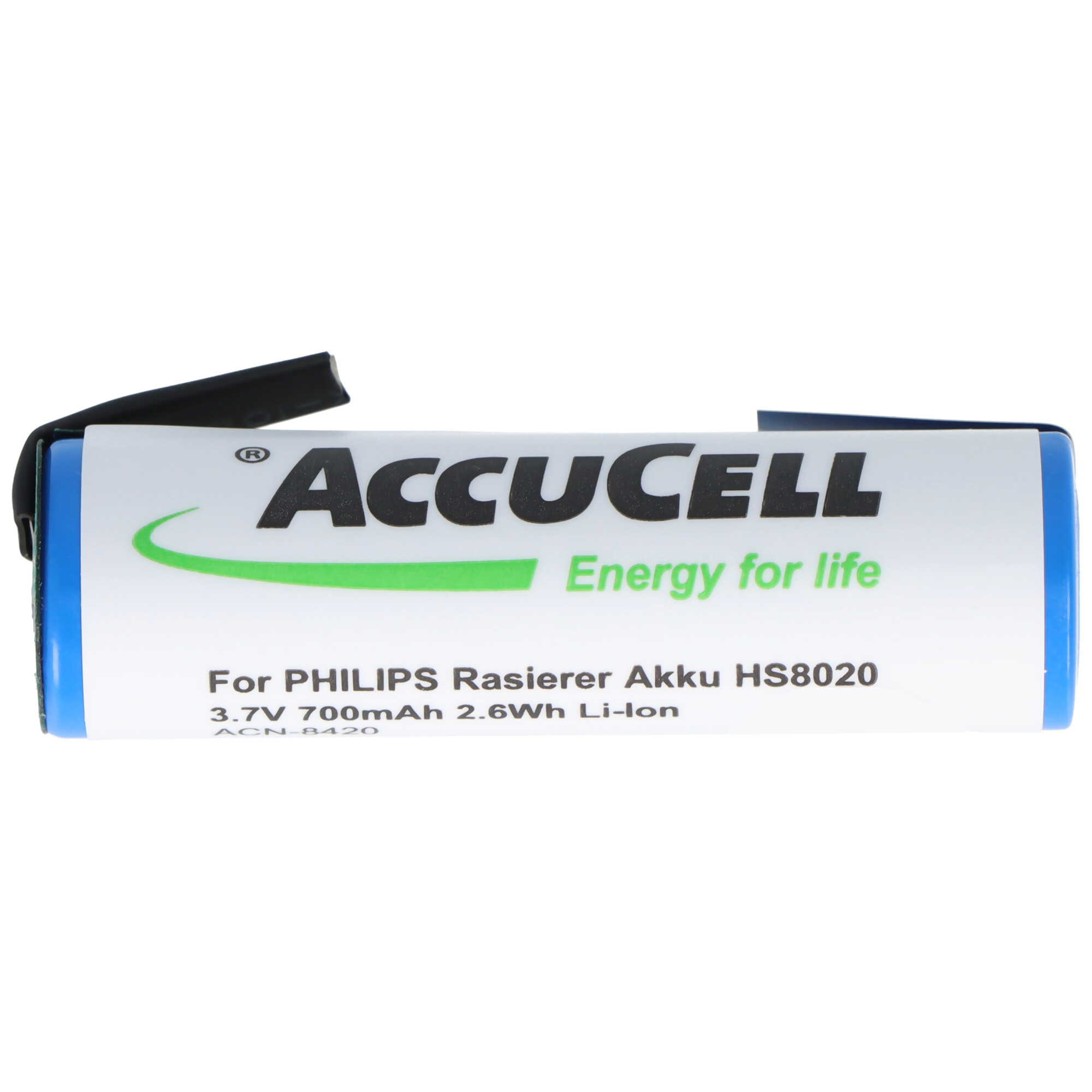 Akku passend für PHILIPS Rasierer Akku HS8020, HS8040, HS8060, HS8070, HS8420, HS8420/23, HS8440, HS8460