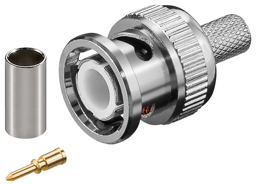 Goobay BNC-Crimpstecker - für RG59/U-Kabel, mit vergoldetem Pin, 1 Stück
