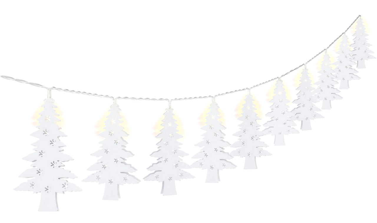Goobay 10er LED-Lichterkette "Tannenbaum" - mit Timer-Funktion, warm-weiß (3000 K), batteriebetrieben