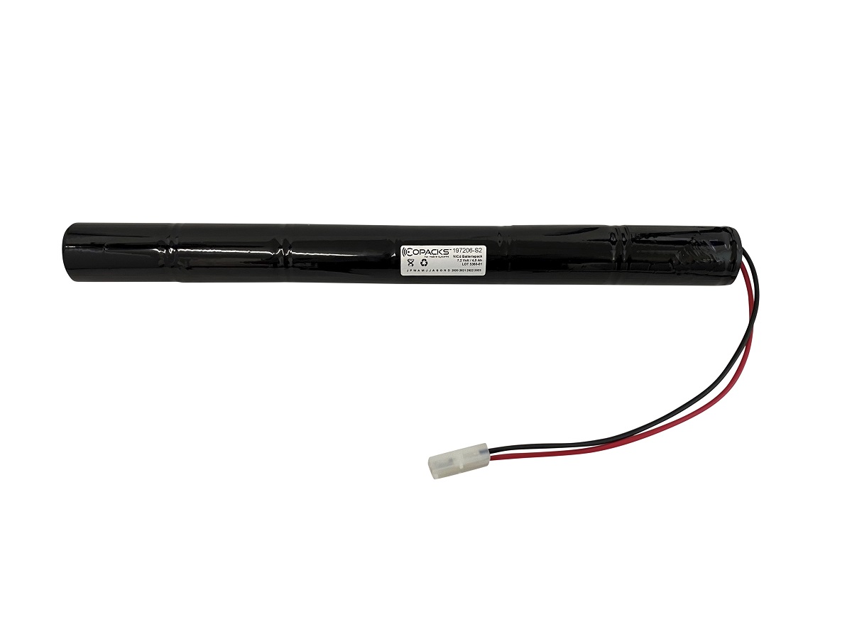 CoPacks NC Akku Not- und Sicherheitsbeleuchtung - D-Size - 7,2 V 4000 mAh 360x33 mm (Tamiya-Buchse)