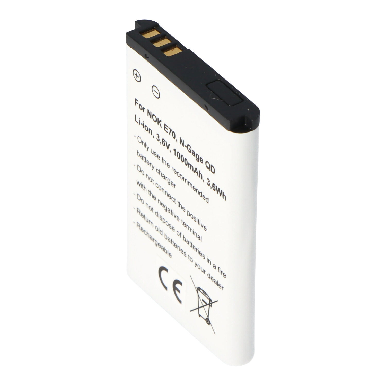AccuCell Akku passend für Nokia E70, N-Gage QD, Nokia BL-6C Akku 1000mAh