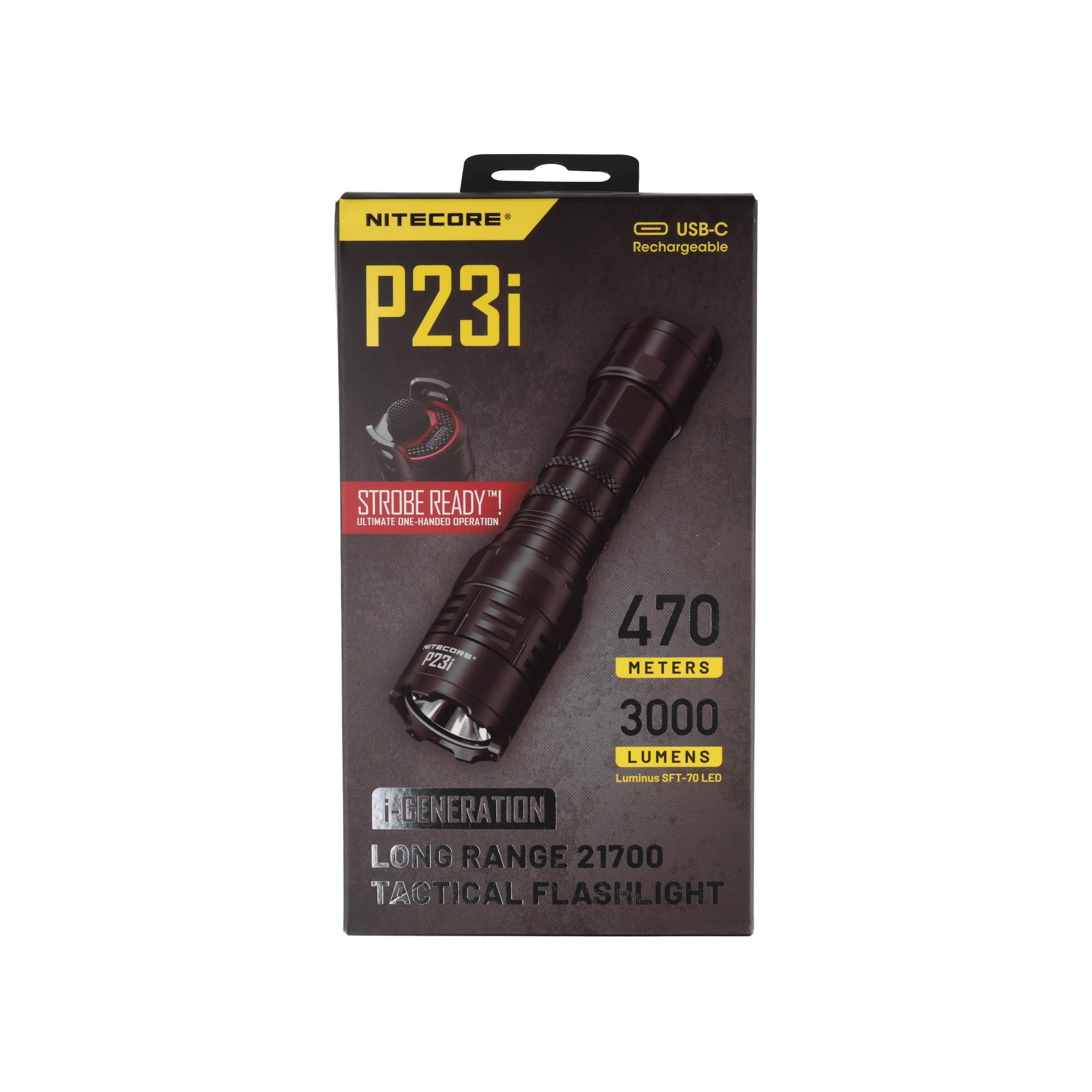 Nitecore P23i LED-Taschenlampe mit 3000 Lumen, taktische LED-Taschenlampe, STROBE READY, inklusive 21700 5000mAh Li-Ion Akku