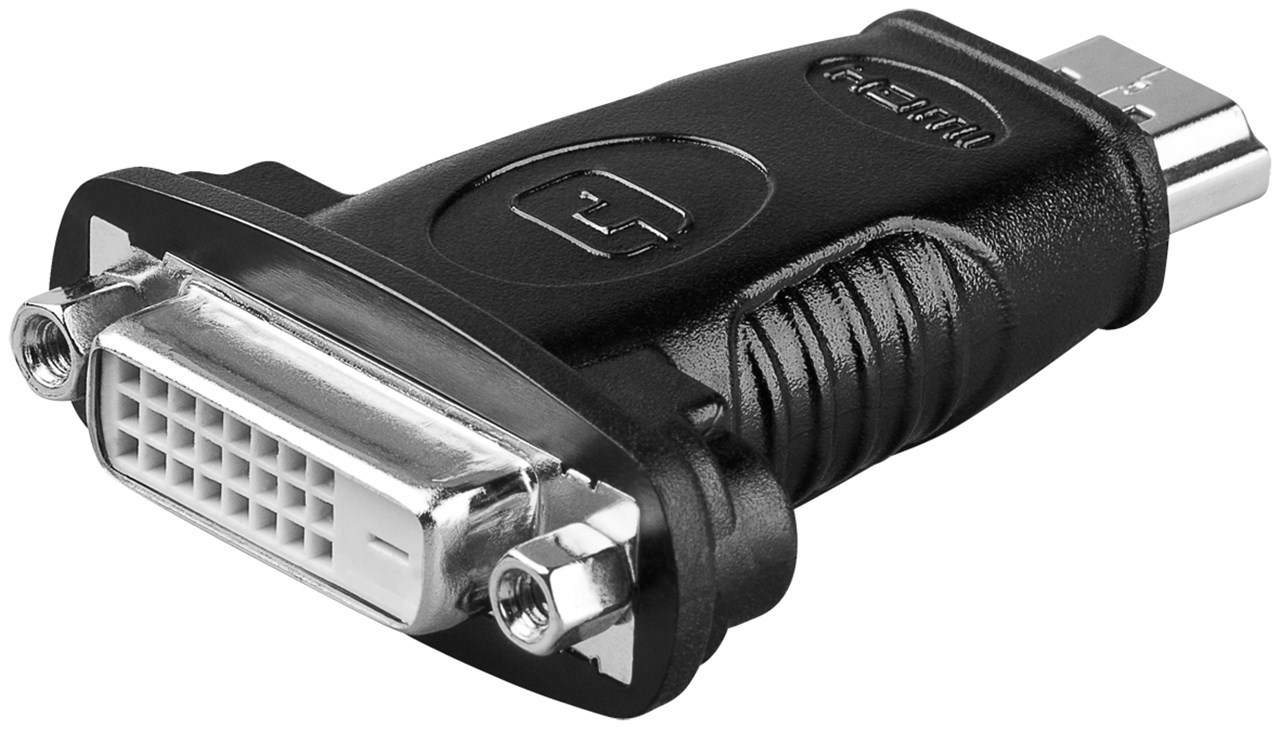 Goobay HDMI™/DVI-D-Adapter, vernickelt - HDMI™-Stecker (Typ A) > DVI-D-Buchse Dual-Link (24+1 pin)