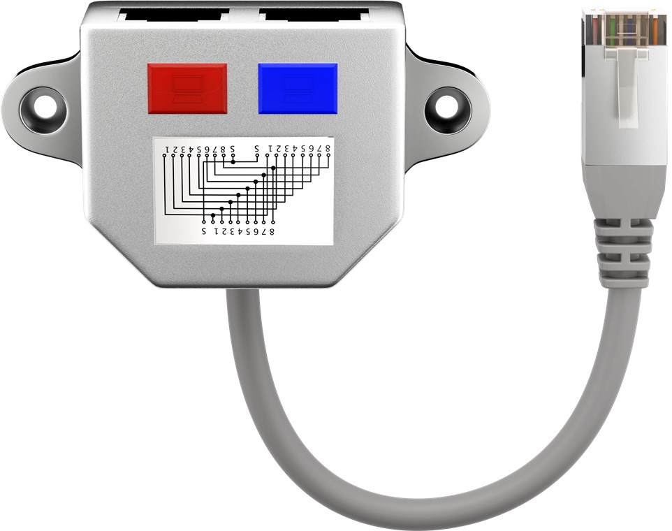 Goobay Kabel-Splitter (Y-Adapter) - 1:1 Beschaltung, 1x 8-polig auf 2x 8-polig