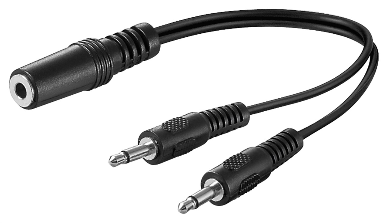Goobay Audio Y-Kabeladapter 3,5 mm, 1x Stereo-Buchse zu 2x Mono-Stecker - Klinke 3,5 mm Buchse (3-Pin, stereo) > 2x Klinke 3,5 mm Stecker (2-Pin, mono)