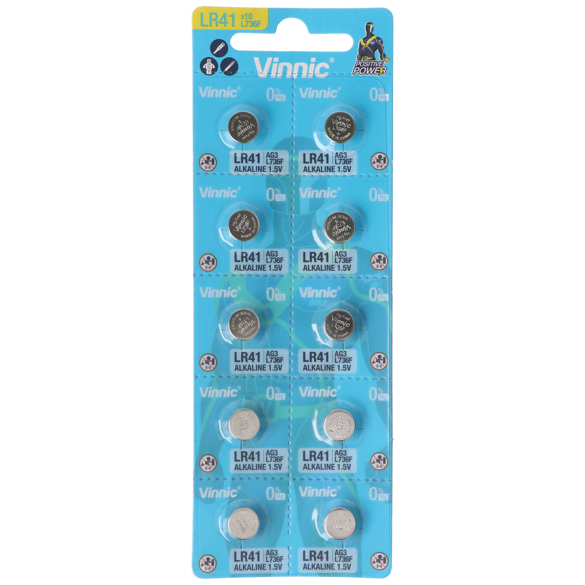 10 Stück Alkaline Batterie AG3, LR41 Alkaline Batterie L736F, AG3, L736 F, G3, G3A, SR41