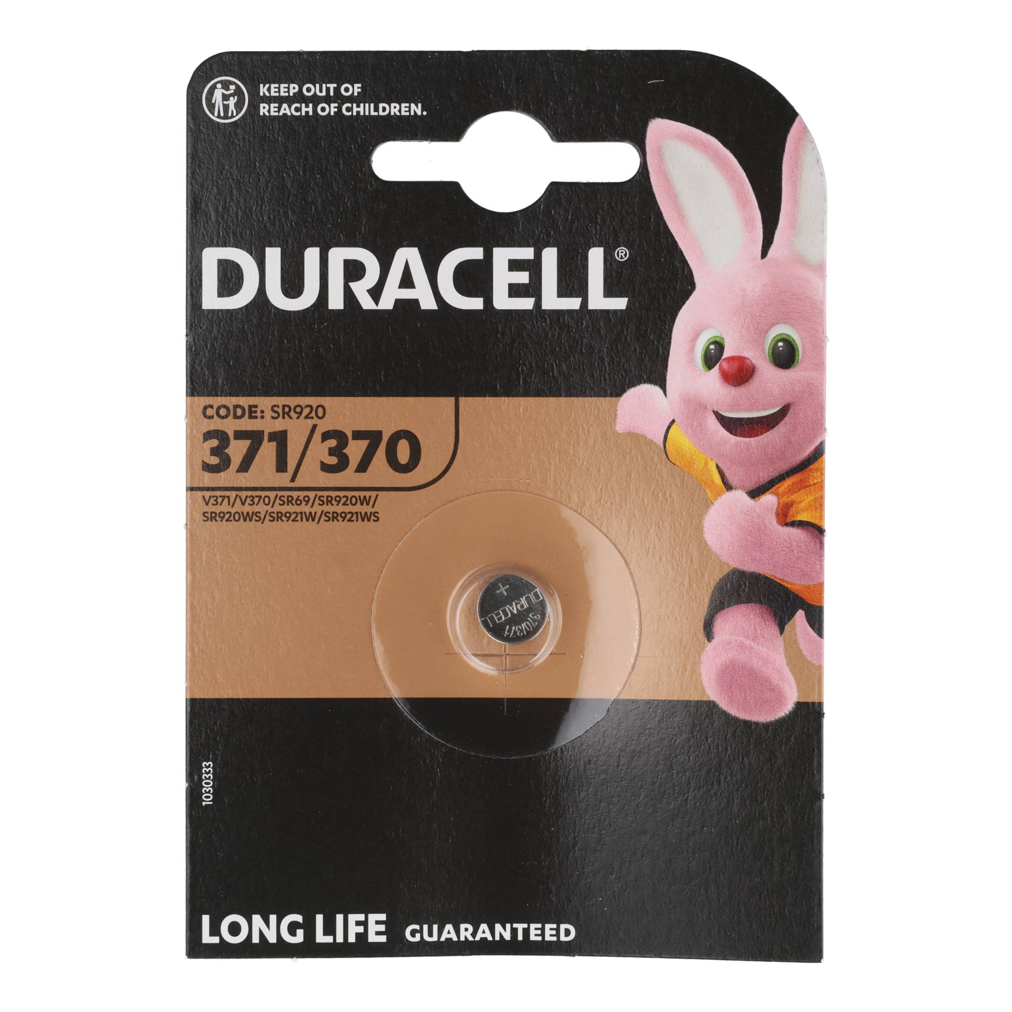 Duracell Batterie Silver Oxide, Knopfzelle, 370/371, SR69, 1.5V Watch, Retail Blister (1-Pack)