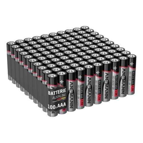 Ansmann Alkaline Batterie Micro AAA / LR03, 1,5 Volt, 100er Sparpack, perfekt für den alltäglichen Gebrauch