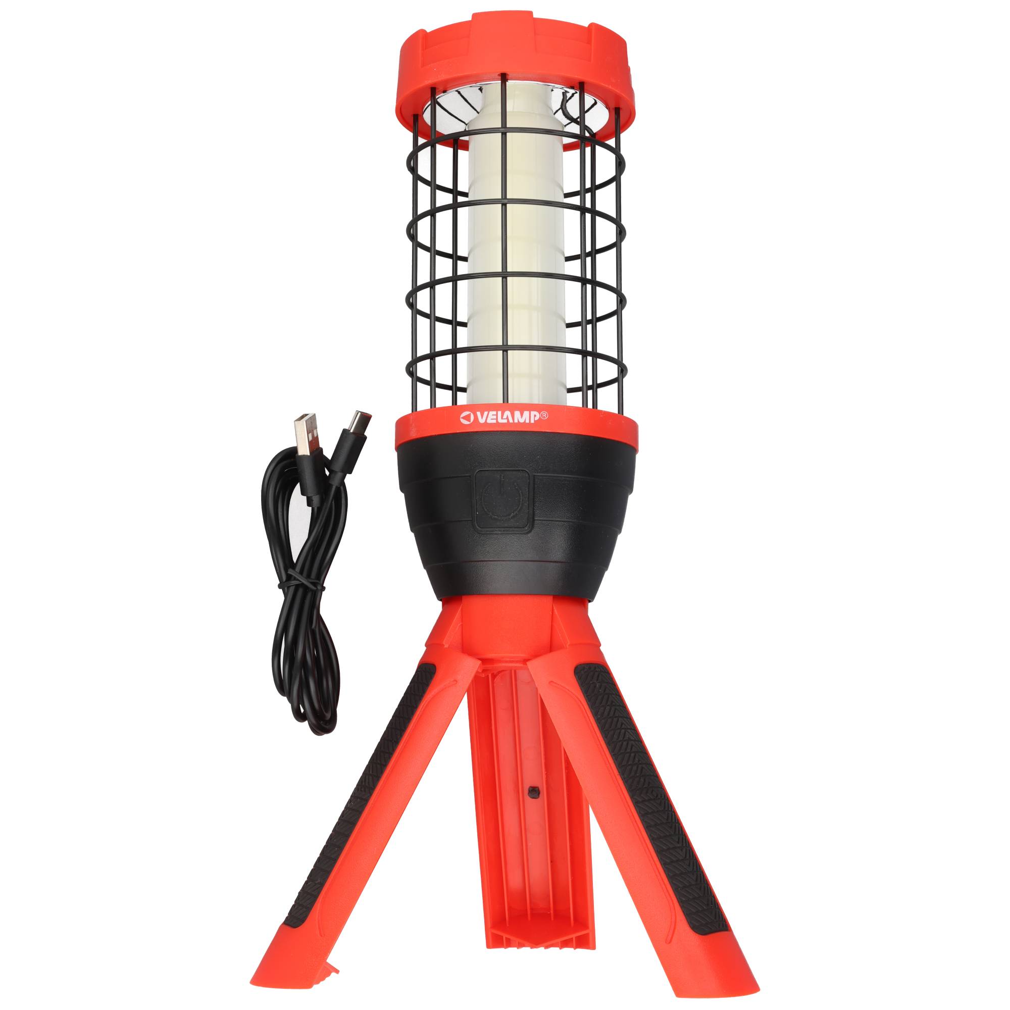 VELAMP PAUL wiederaufladbare Arbeitsleuchte mit Mini-Stativ – 800 Lumen COB LED, rot