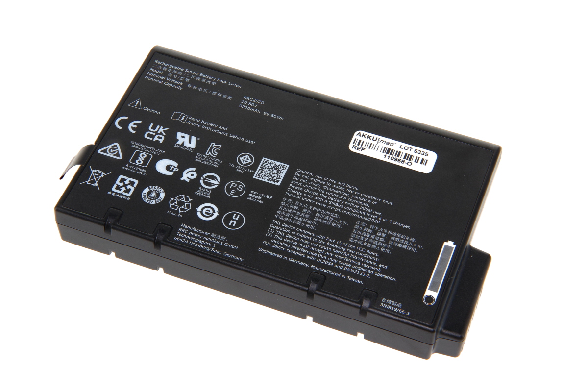Original Li Ion Akku für EKG Gerät ELI 380 Welch Allyn Typ 4800-017 - 10,8 V 9220 mAh 149x90x20 mm