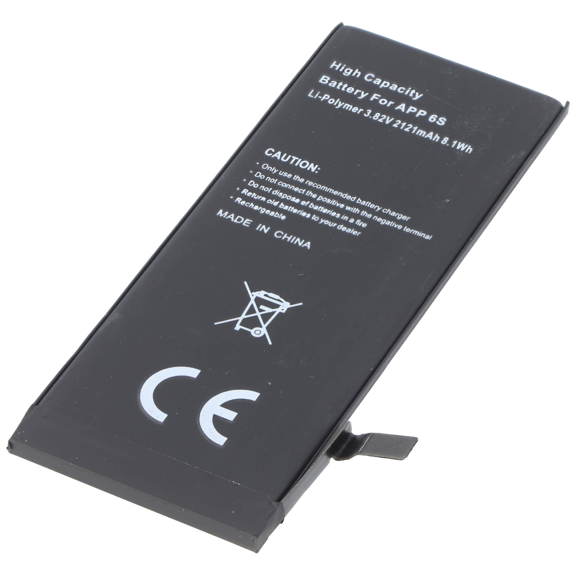 2121mAh satte Kapazität Hochleistungsakku mit passend für den Apple iPhone 6S Akku 616-00033, 616-00036, max. 8,1Wh