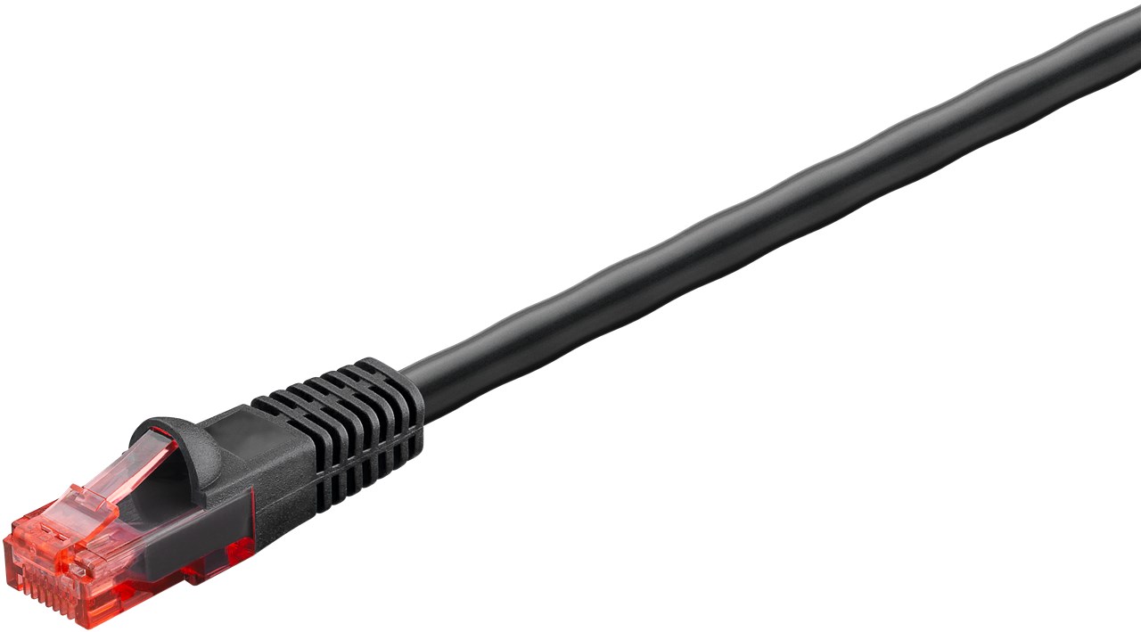 Goobay CAT 6 Outdoor-Patchkabel, U/UTP, Schwarz