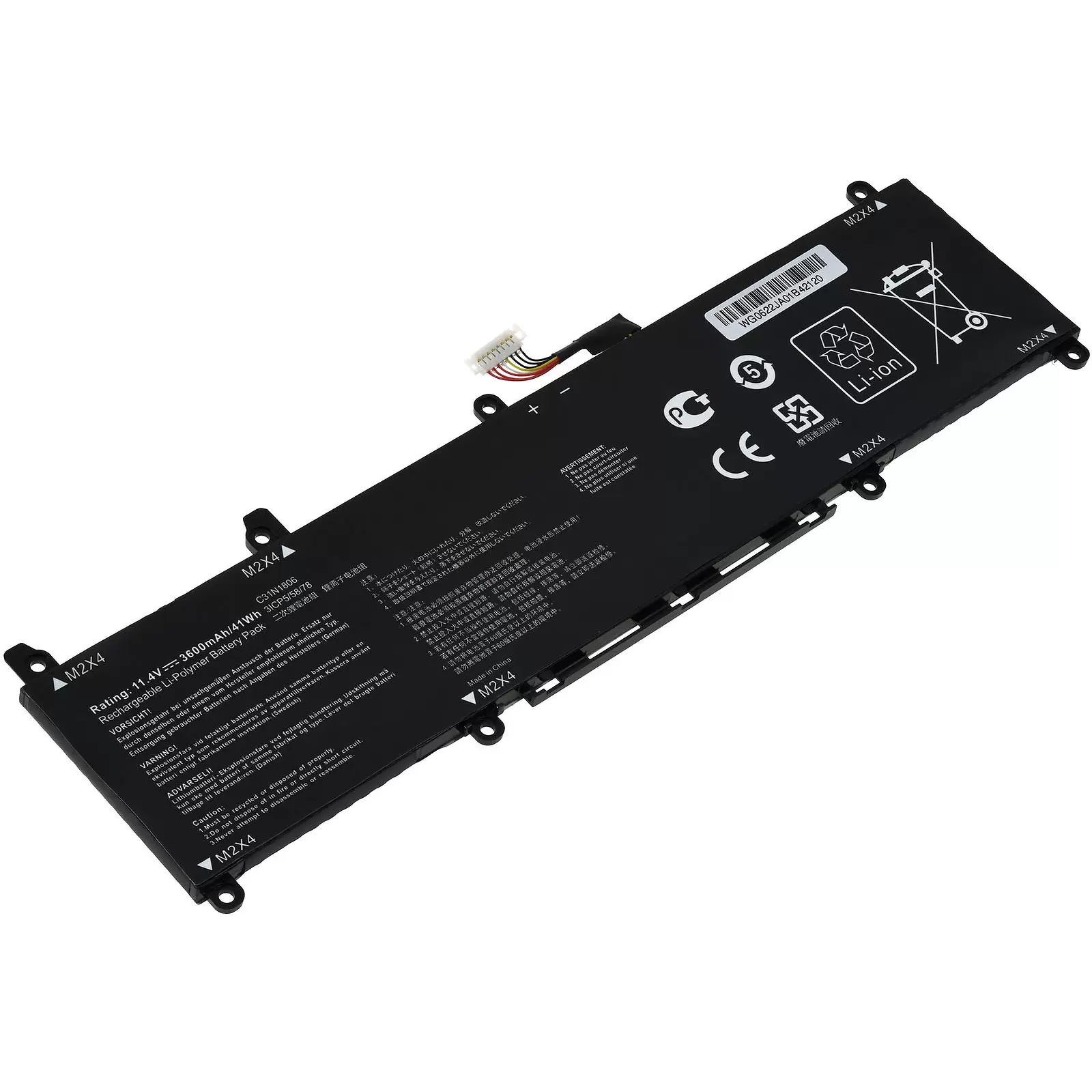 Akku für Laptop Asus VivoBook S13 S330FA-EY138T / S13 S330FA-EY005T / Typ C31N1806 - 11,55V - 3600 mAh