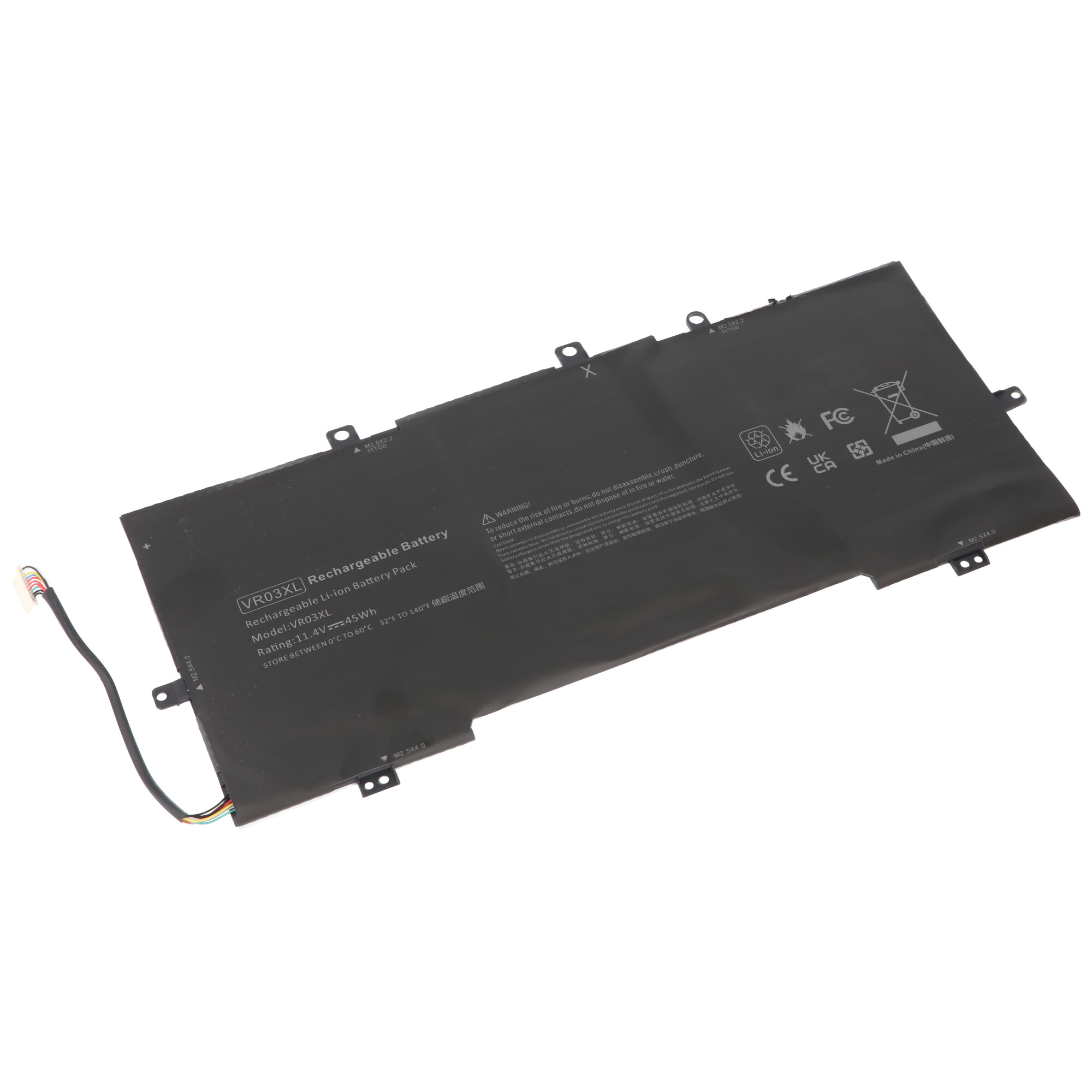 Akku passend für HP Envy 13-D, VR03XL Li-Polymer, 11,4V, 3900mAh, 44,5Wh, built-in ohne Werkzeug