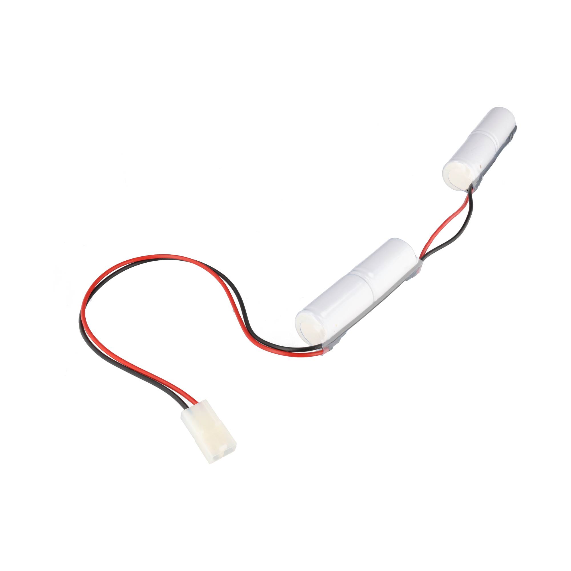 Notleuchtenakku NiMH 4,8V 1800mAh 2x L1x2 Sub-C mit 200mm Kabel und Stecker
