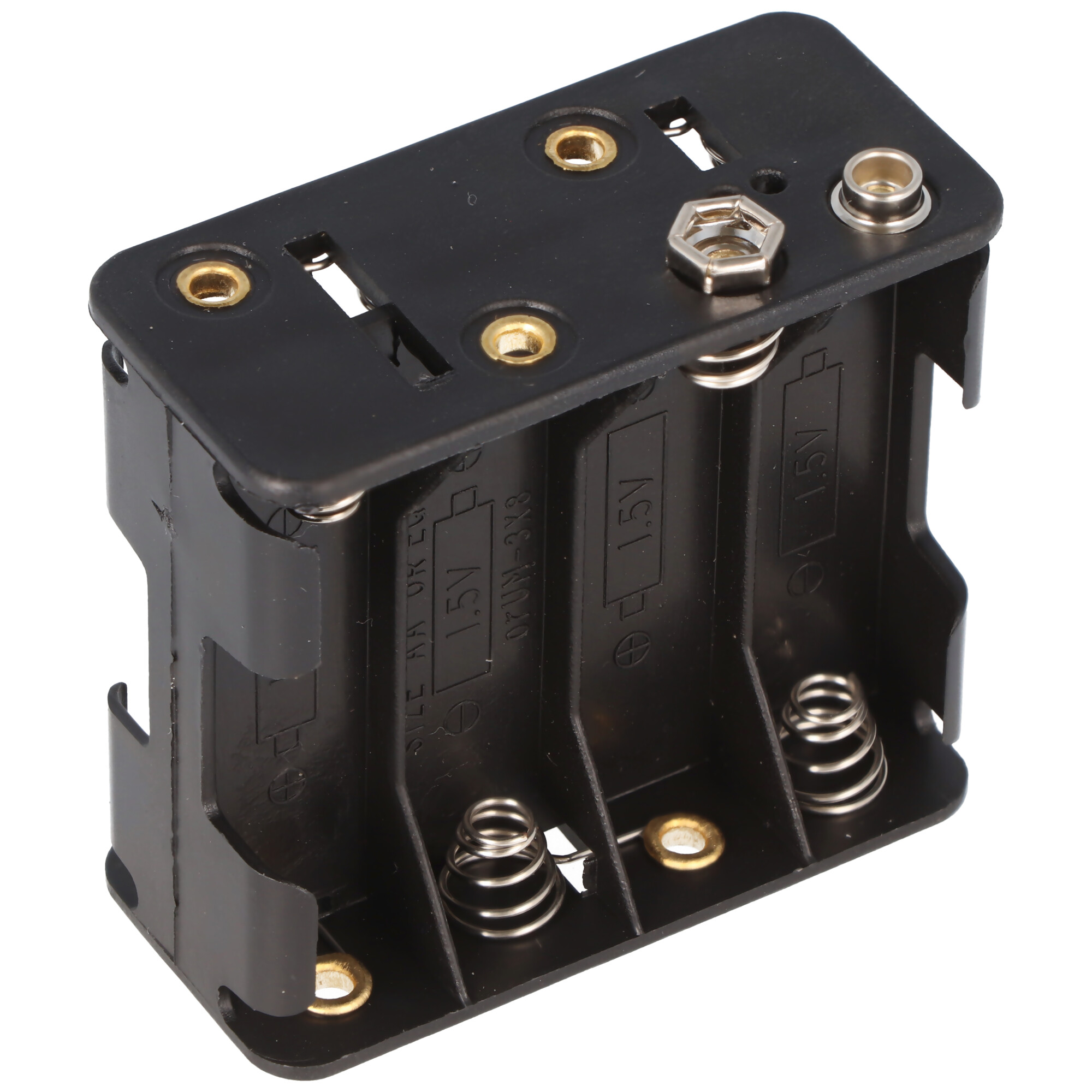 Batteriehalter für 8x Mignon mit Druckknopf für Serienschaltung – Batterie Halterung Elektronik (Kunststoff)