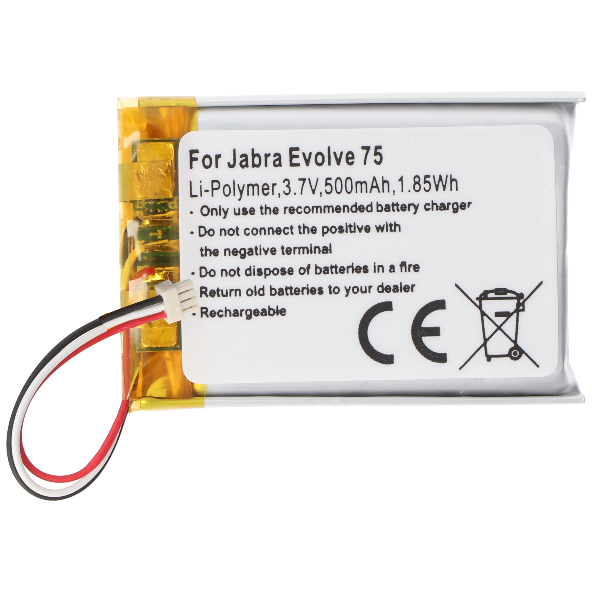 Akku passend für Jabra Evolve 75 Headset, Jabra AHB572535PST, Li-Polymer, 3,7V