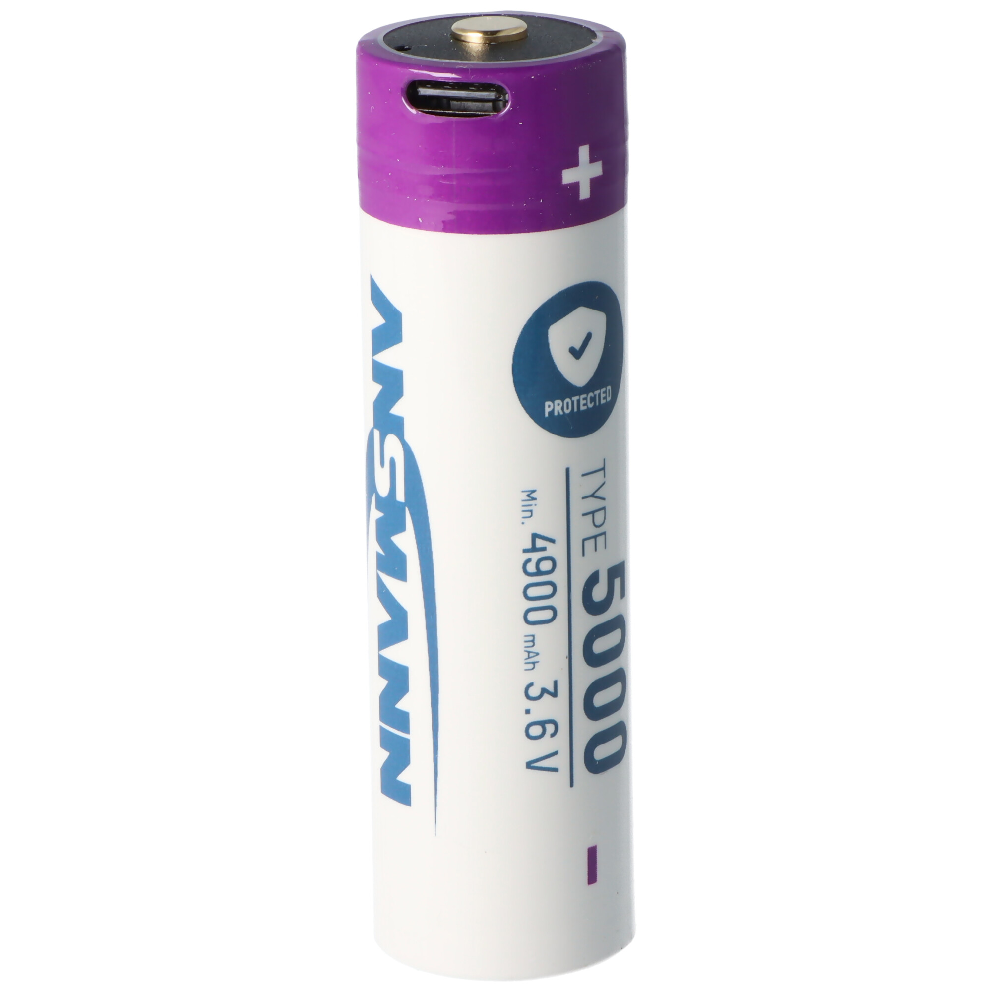 76,2x21,4mm Ansmann 21700 Li-Ion Akku mit USB-C Ladebuchse, 3,6V 5000mAh, mit Schutzschaltung