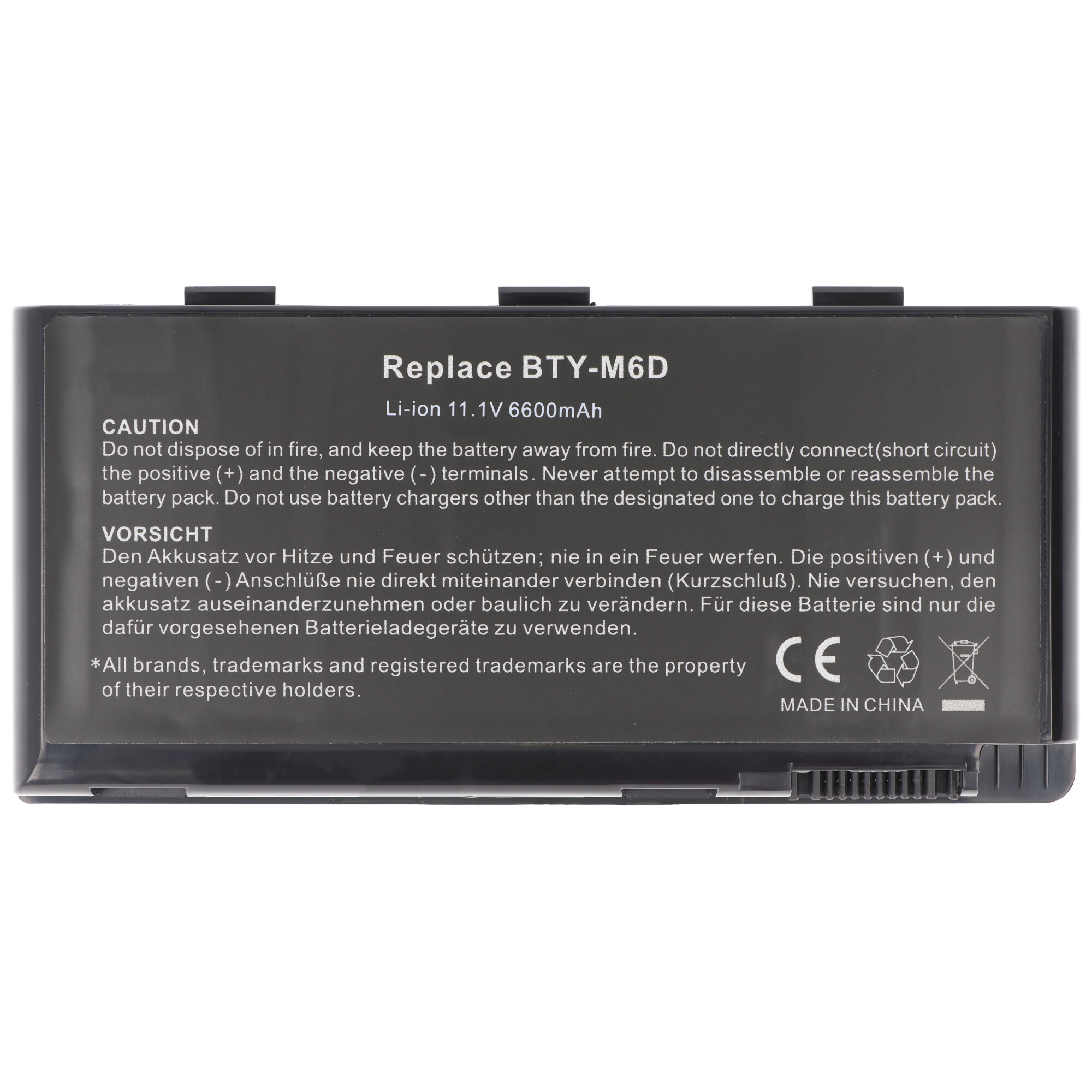 BTY-M6D Ersatz-Akku für MD97625, MEDION MD97654, Erazer X6813, MSI E6603