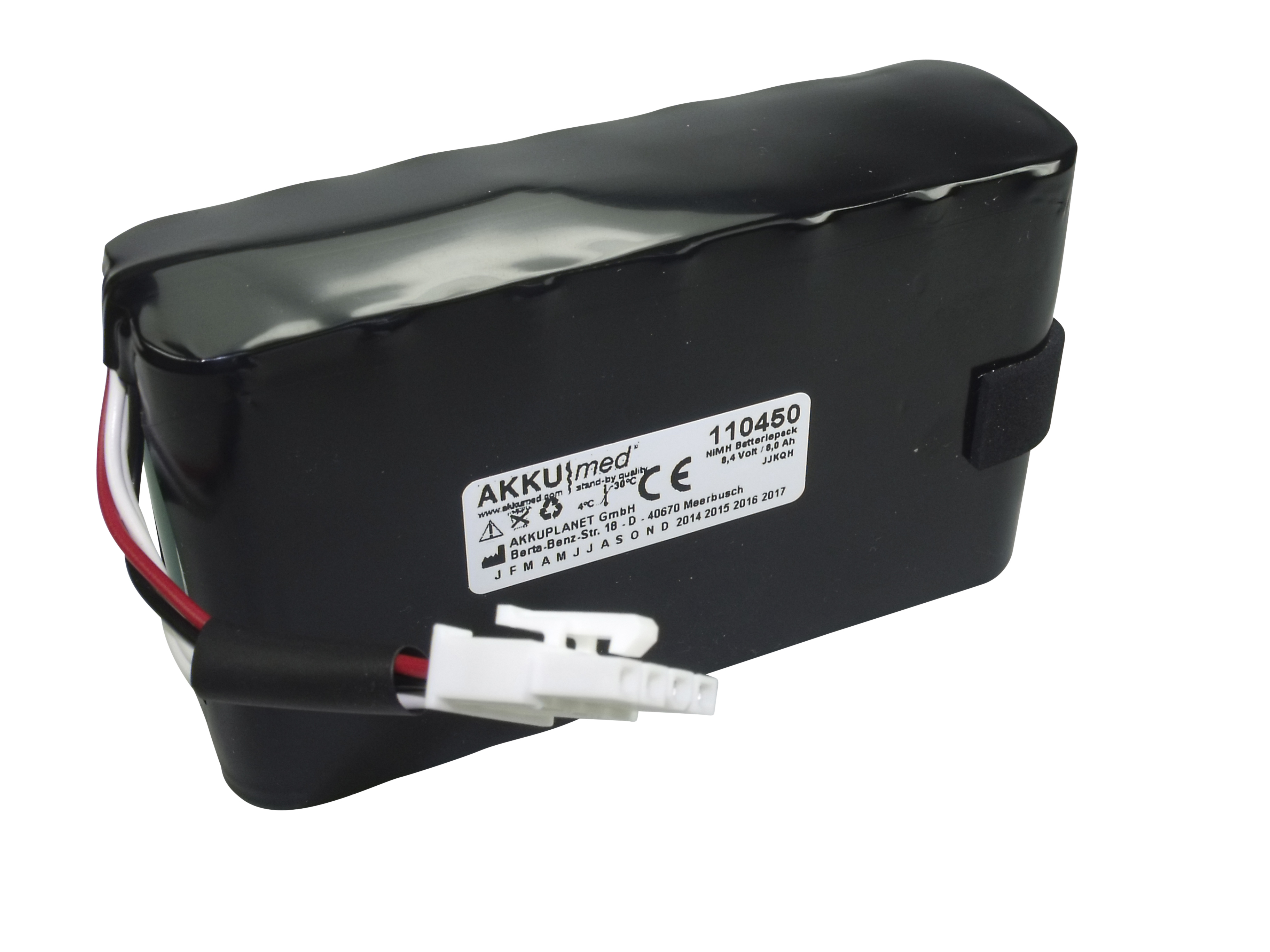 NiMH Akku für GE Marquette Monitor Dash 2500 Typ 2023227-001 8,4 Volt 8,0 Ah CE Konform
