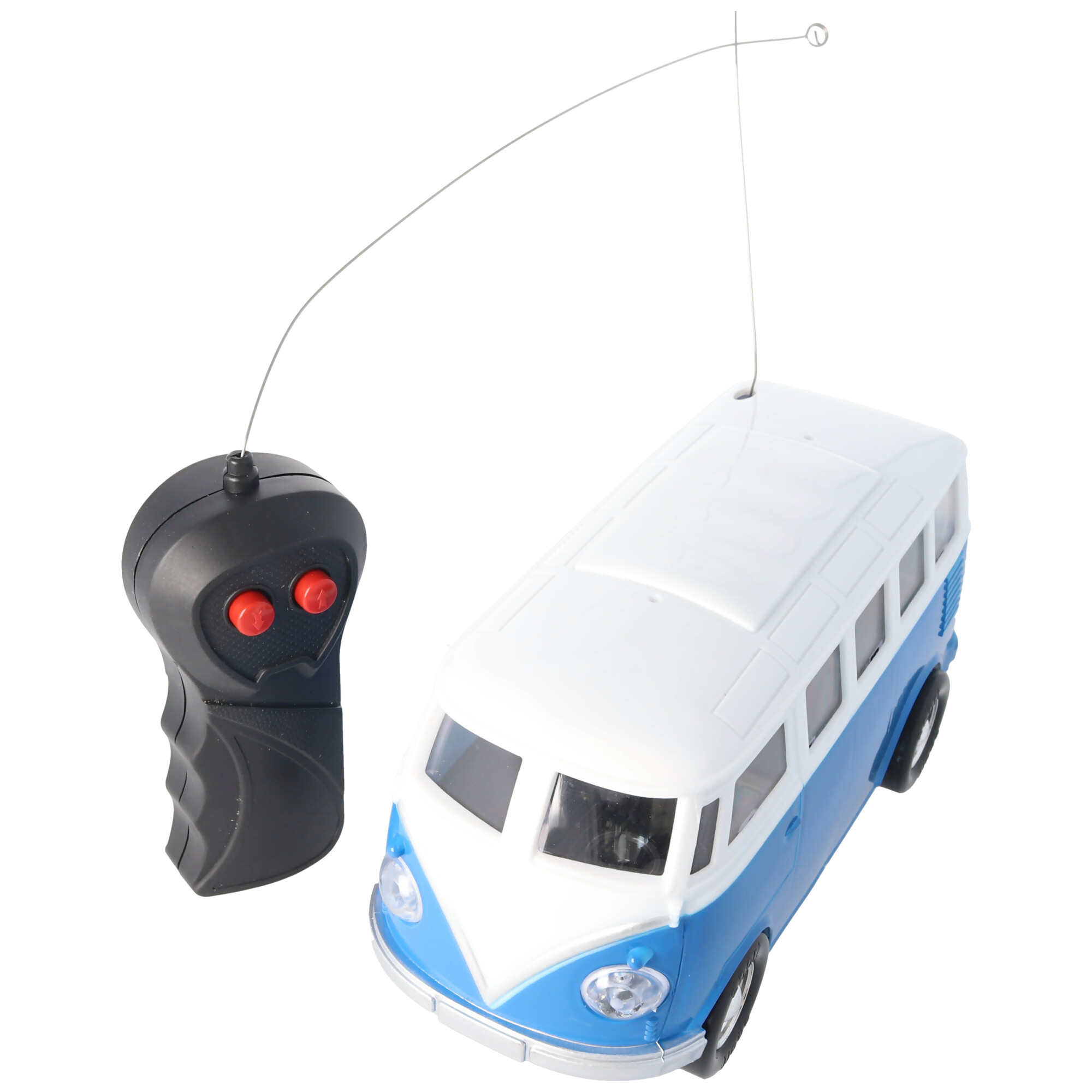 Retro Bus Bulli RC-Model im Maßstab 1:24 Farbe blau inklusive 5 AA Mignon Batterien