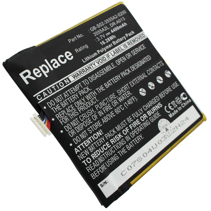 Akku passend für Amazon Kindle Fire, Akku D01400, DR-A013, QP01 3,7 Volt 4400mAh Li-Polymer